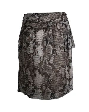 Jupe imprimé serpent Moschino Cheap And Chic en soie à motif animal