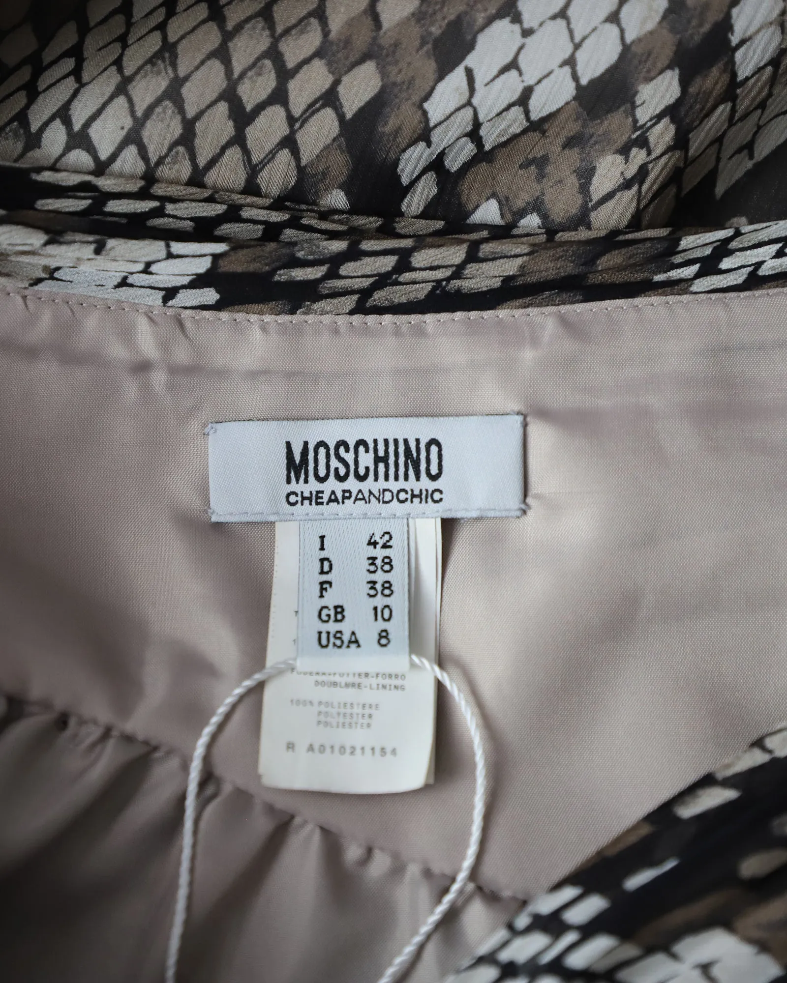 Jupe imprimé serpent Moschino Cheap And Chic en soie à motif animal