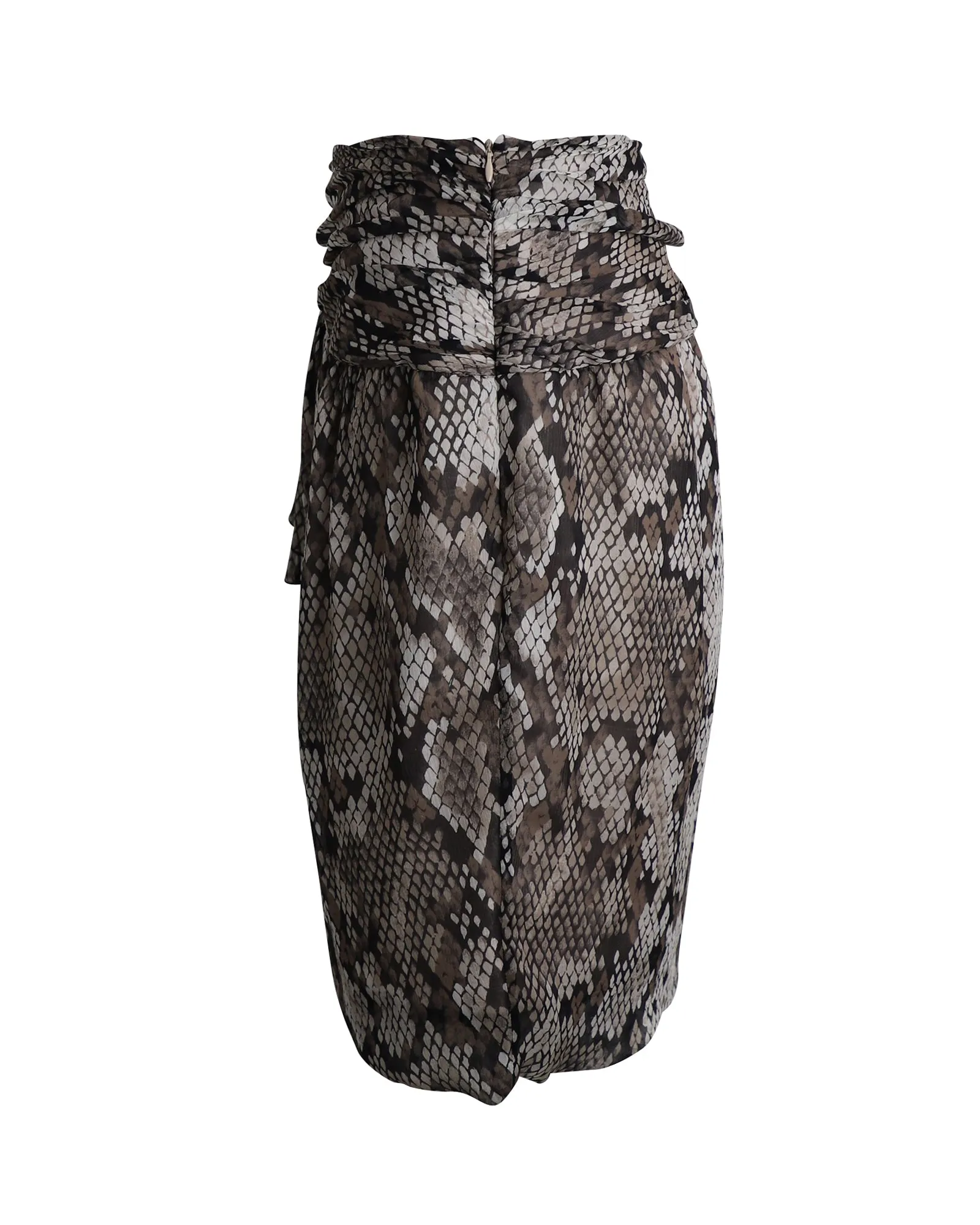 Jupe imprimé serpent Moschino Cheap And Chic en soie à motif animal