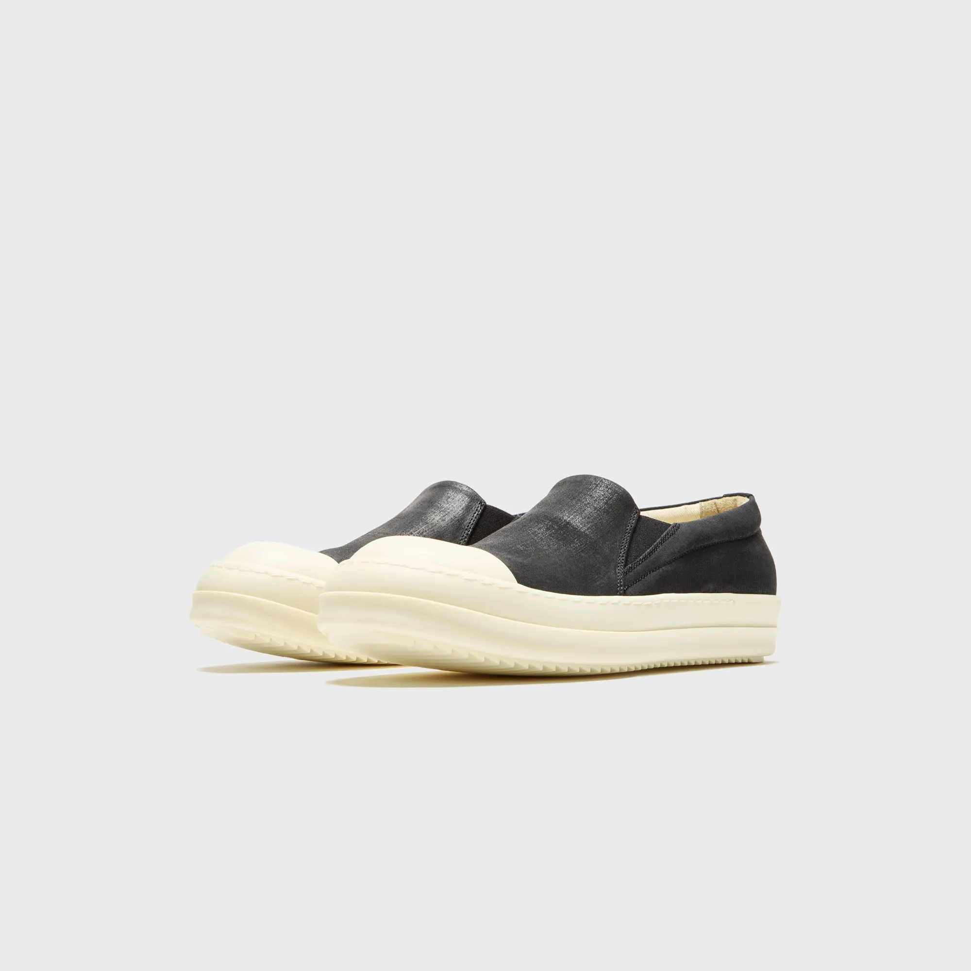 Comfort Fit Socks Layer Excellent Comfort Rick Owens Boat Sneaks Scarpe - Denim Black / Milk / Milk