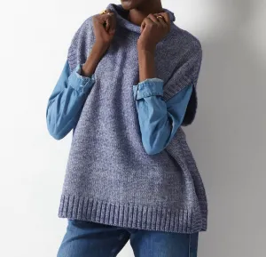 Mouline Poncho En Bleu Marine