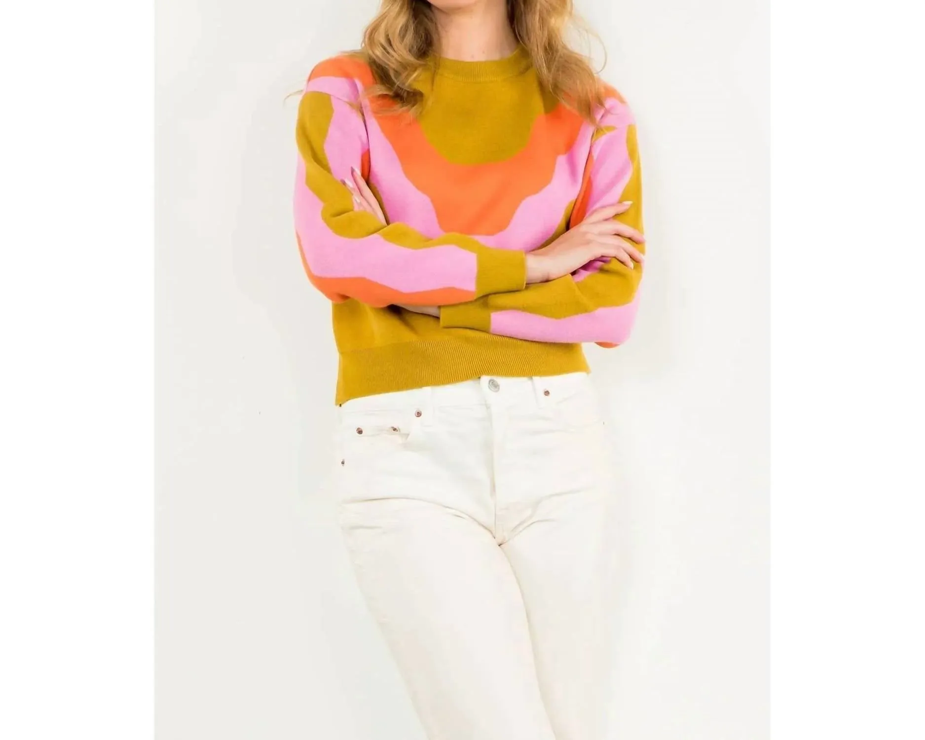 Pull tricoté multicolore en mousse