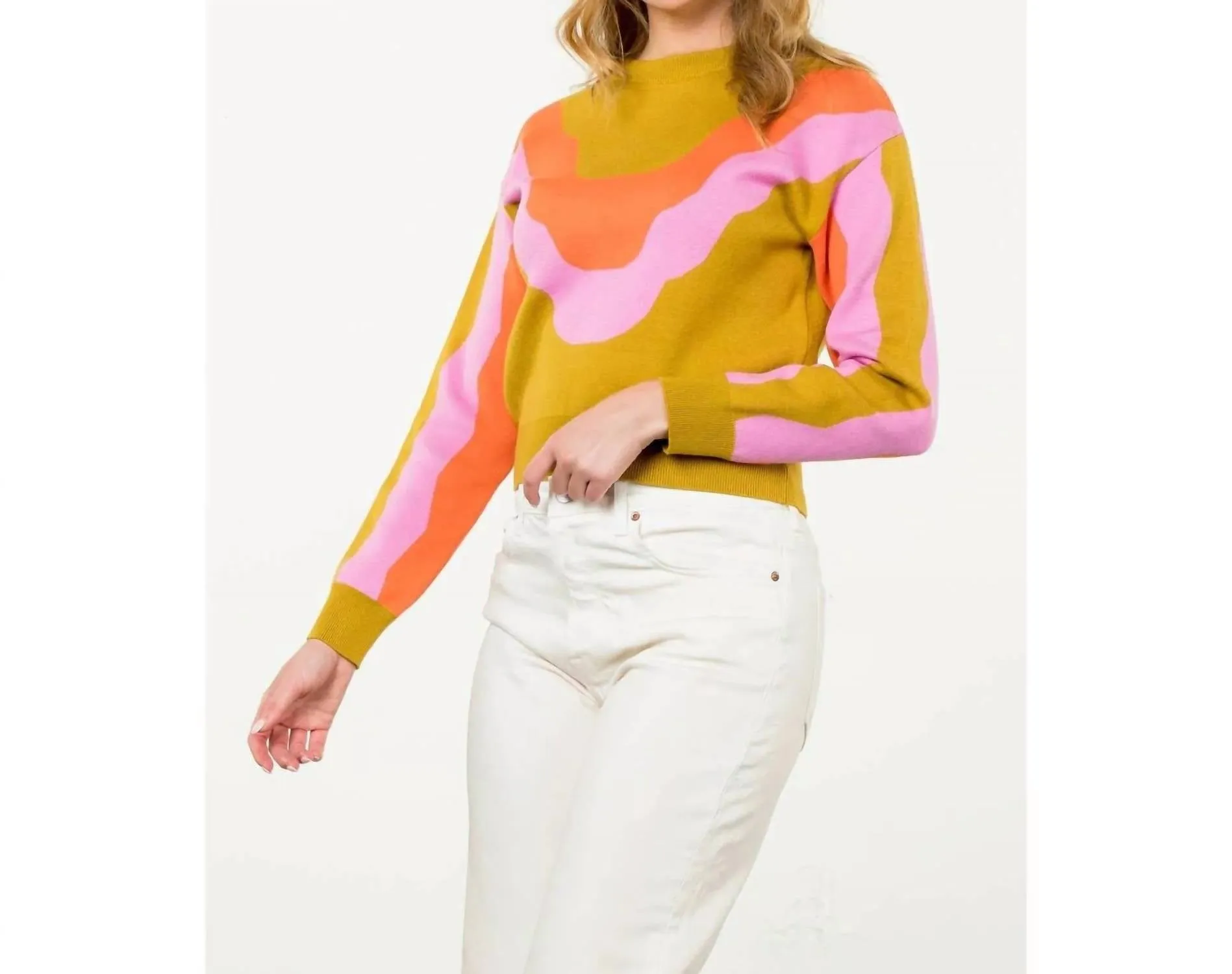 Pull tricoté multicolore en mousse