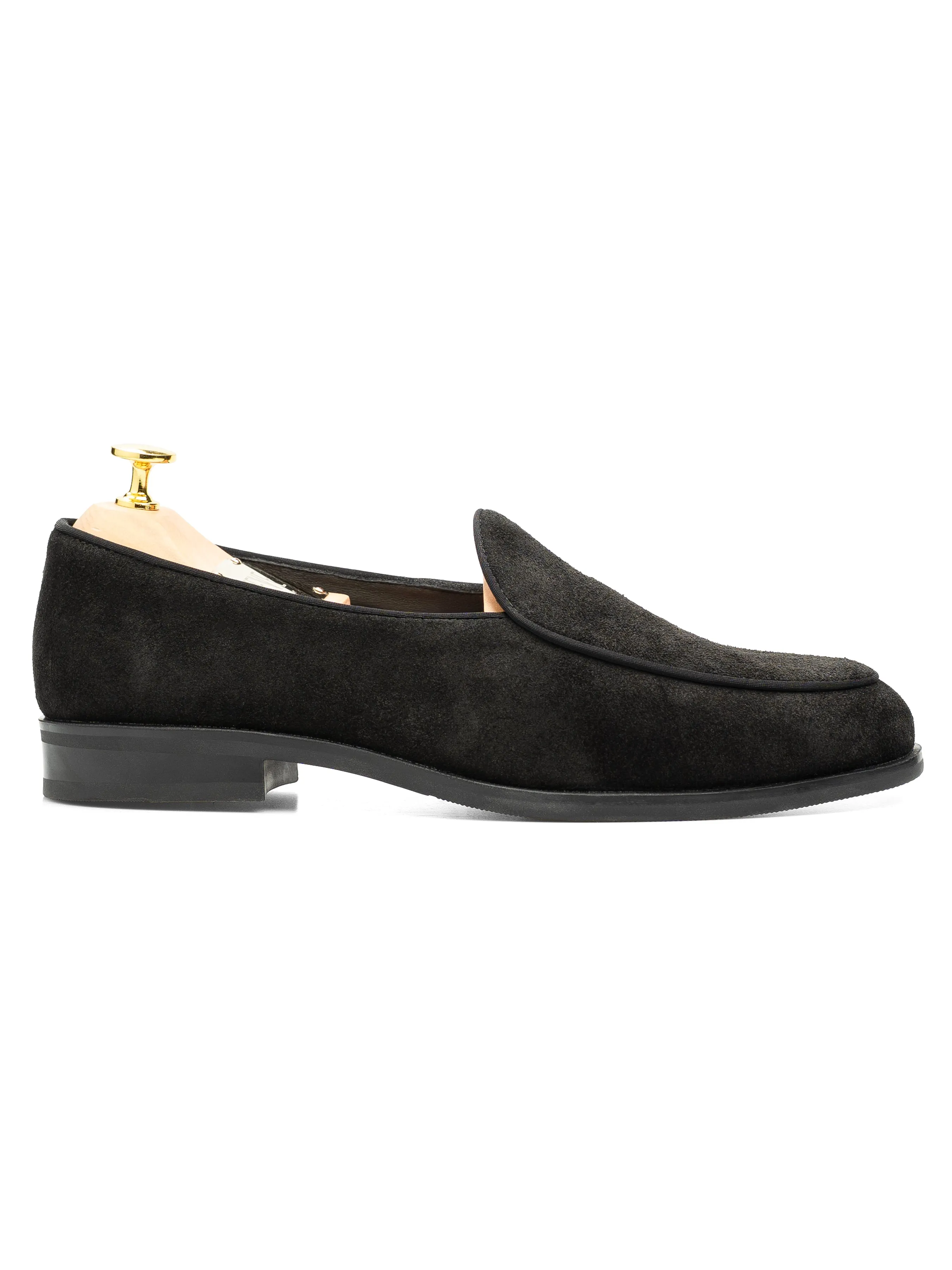Self-Ready Belgian Loafer - Black Suede Leather