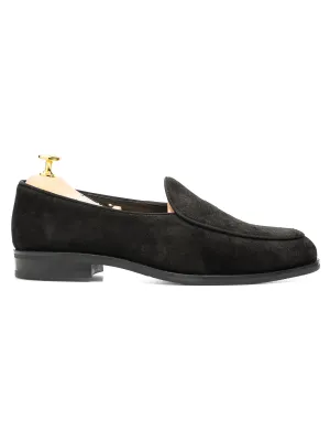 Self-Ready Belgian Loafer - Black Suede Leather
