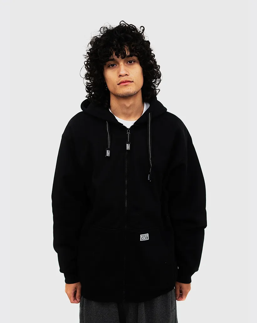 Pro Club Zip Up Hoodie - Black Mid Waisted