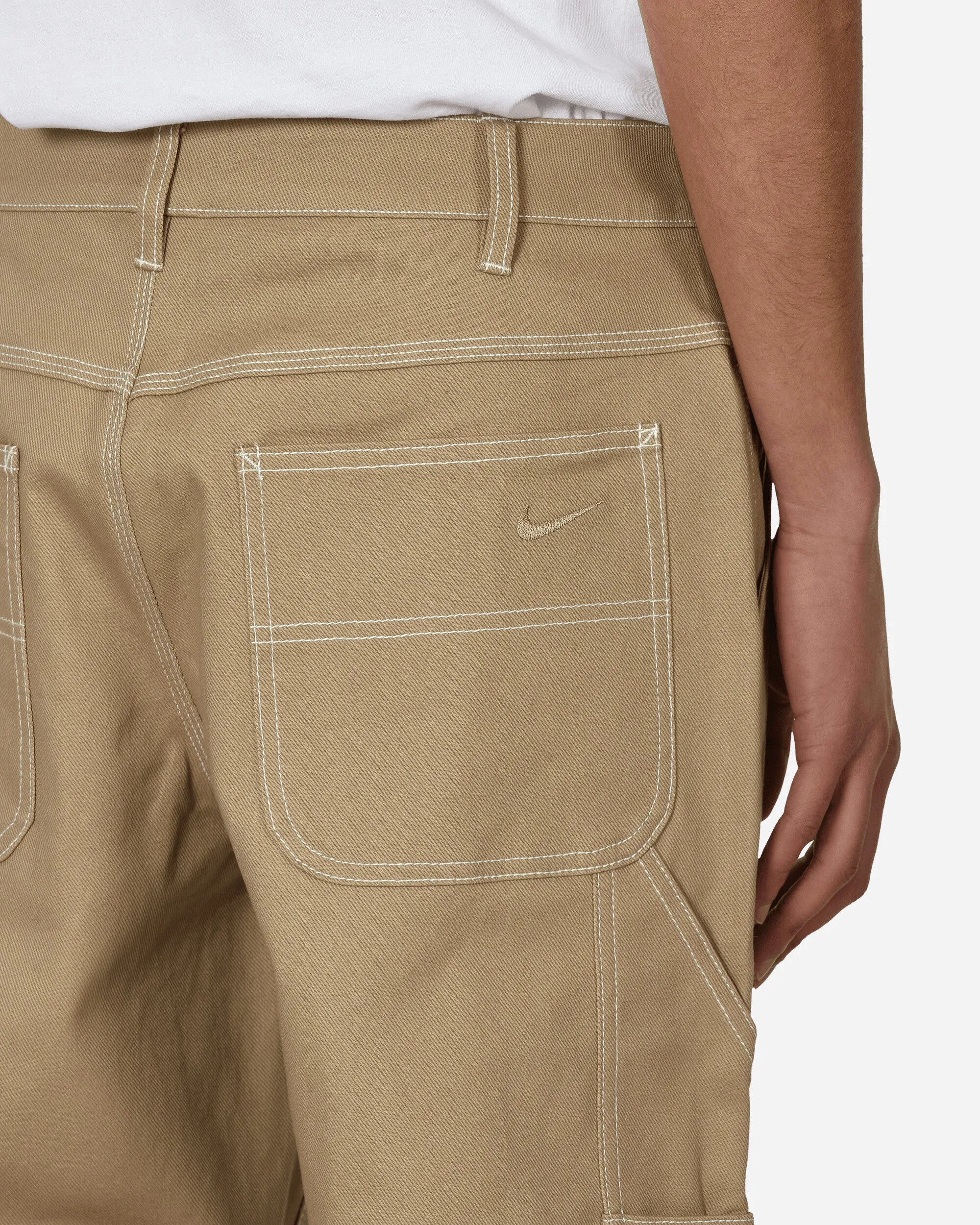 Wide Sleeves Edge Carpenter Pants Khaki