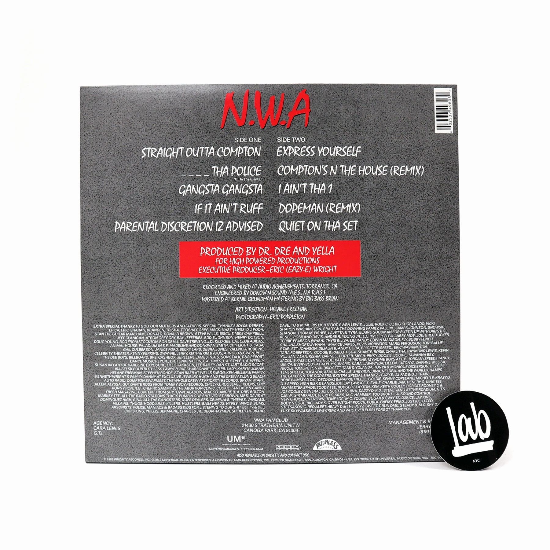 N.W.A.: Straight Outta Compton Vinyl LP