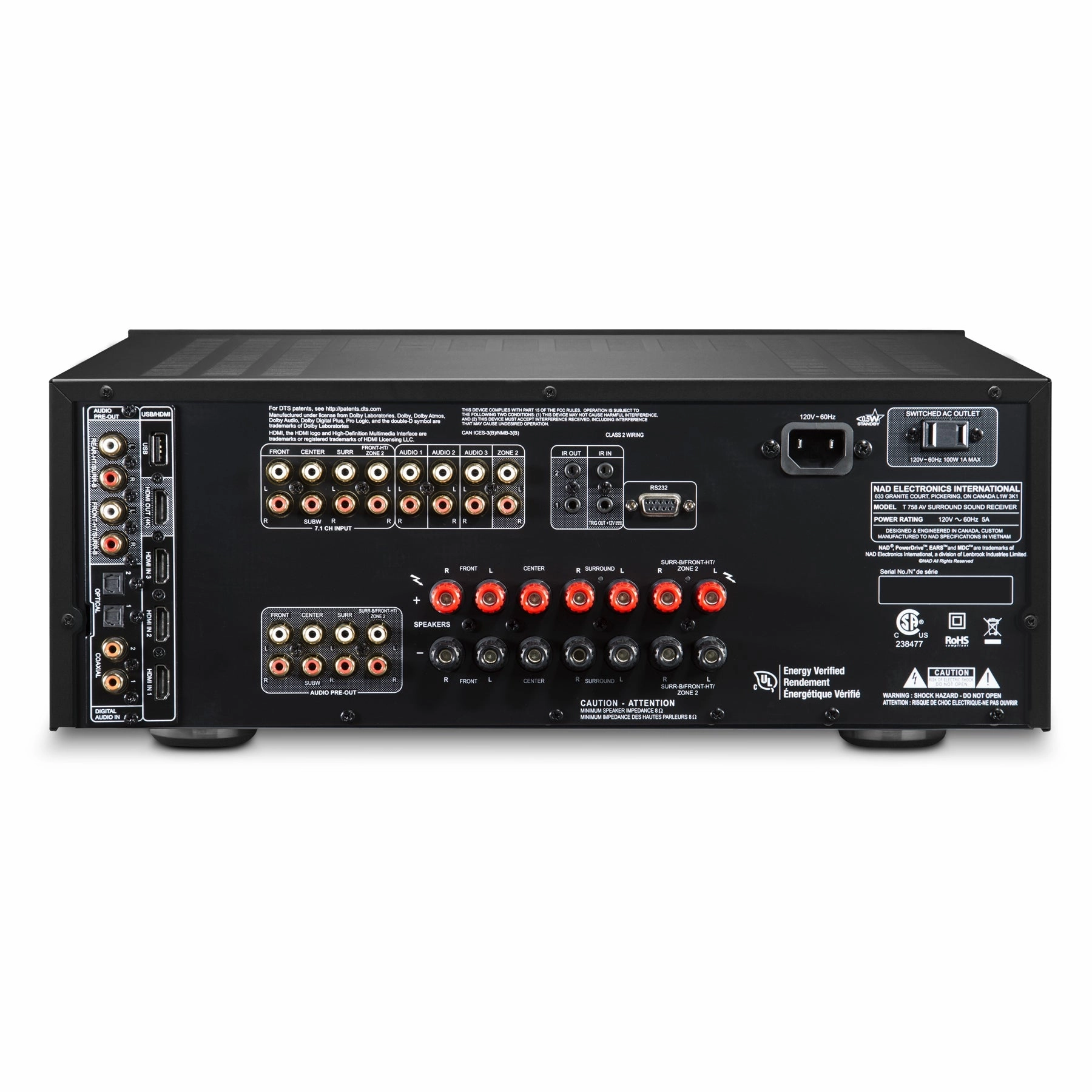NAD: T 758 V3 Surround Receiver - (Open Box Special)