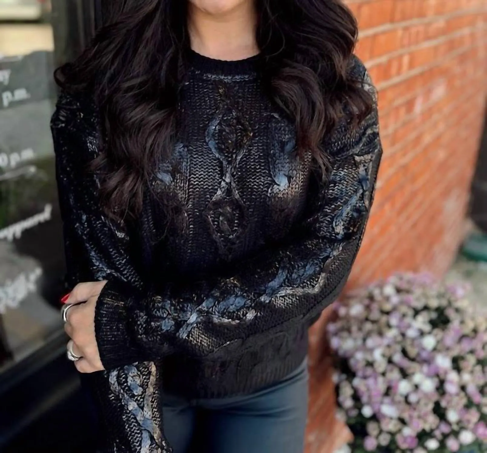 Pull métallisé Naomi en noir
