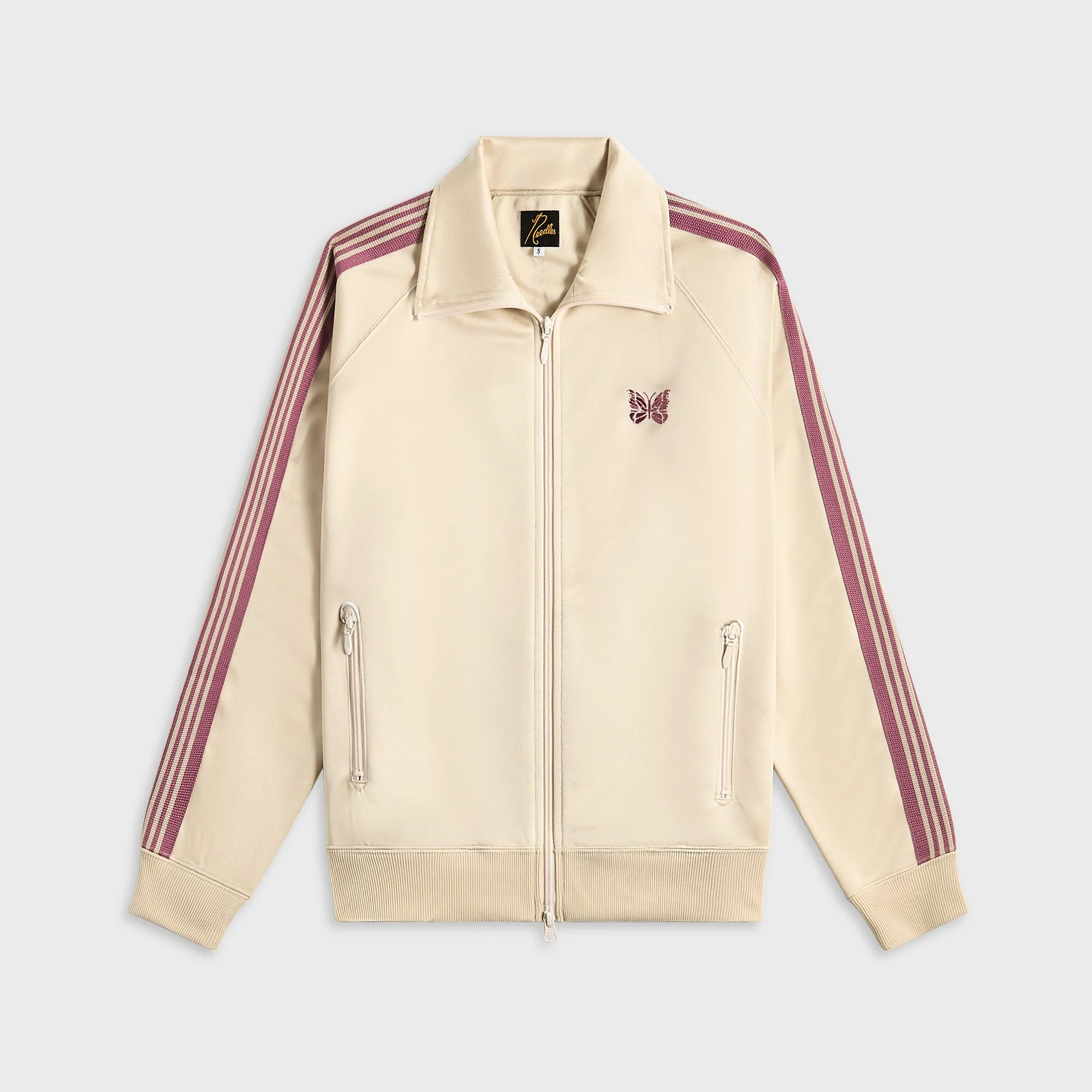 Needles Track Jacket Poly Smooth - Ivory Easy-Use Closure Golf Wear Design