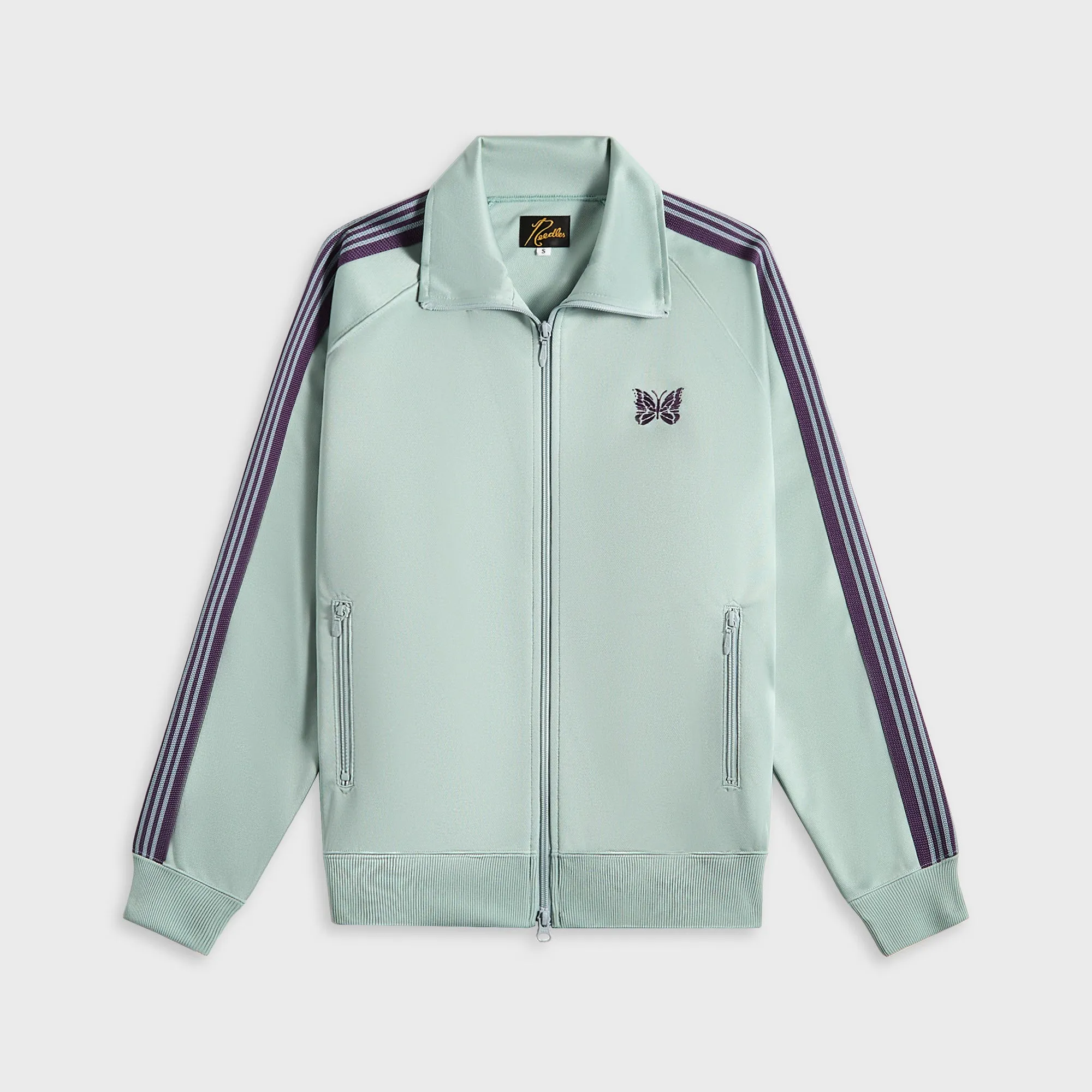 Needles Track Jacket Poly Smooth - Sax Comfortable Platypus Distressed Look Style