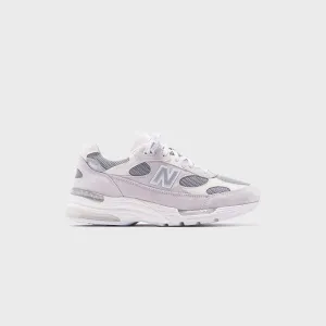 New Balance 992 Made In Usa - White / Silver Metalic Non Elastic Laces Rubber Components