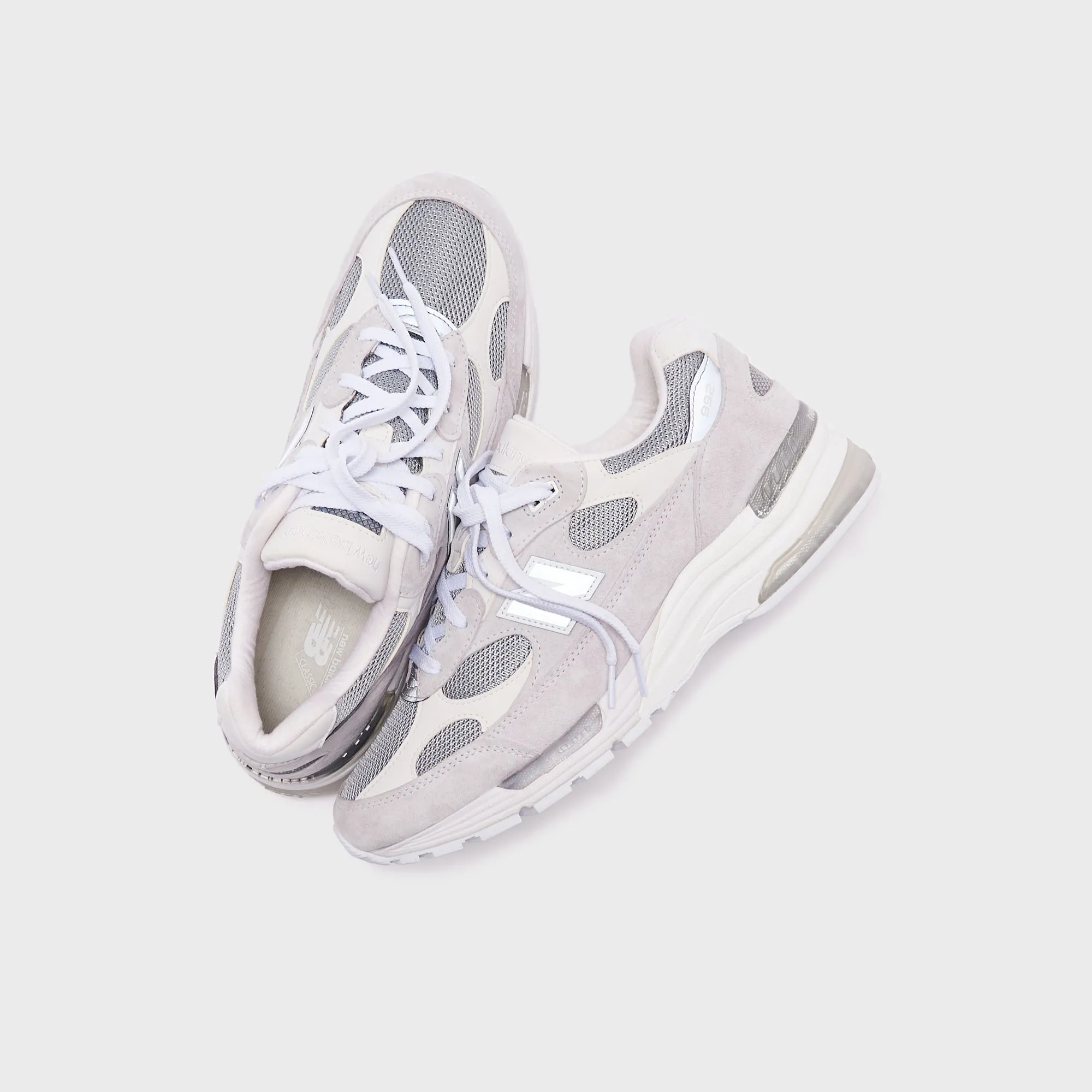 New Balance 992 Made In Usa - White / Silver Metalic Breathable Back Mesh