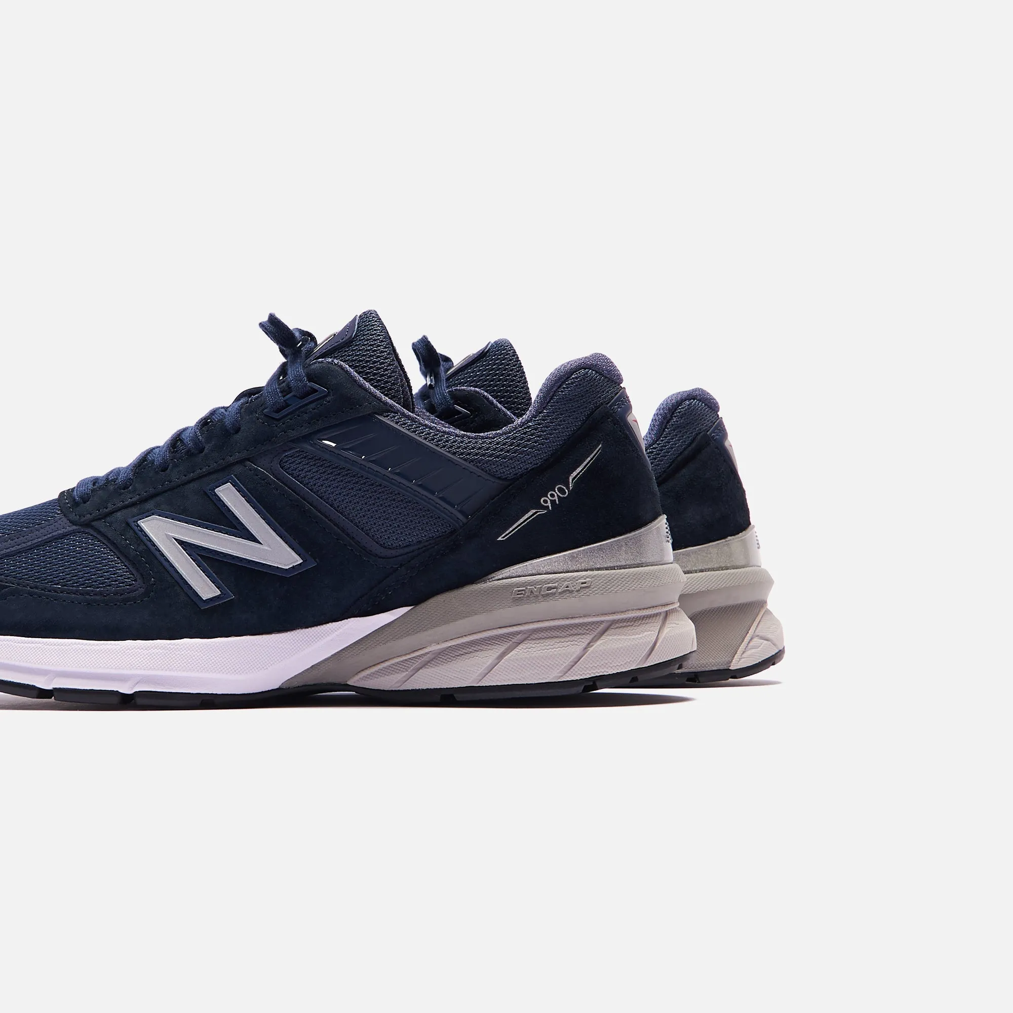 New Balance Made In Usa 990 V5 - Navy / Silver Walk with Power