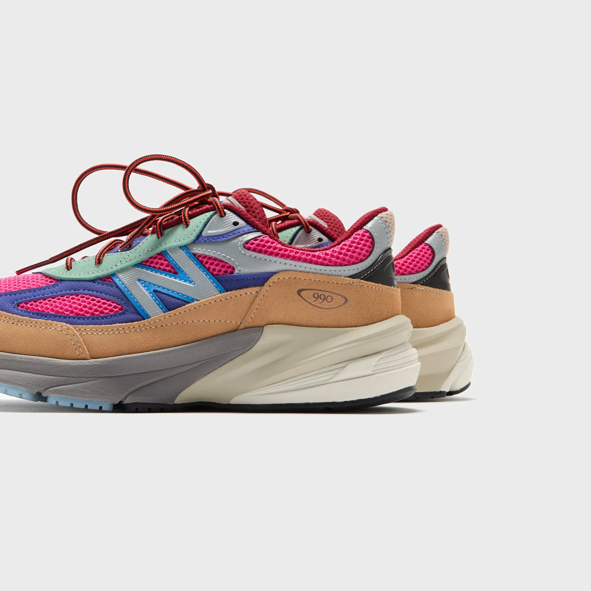 New Balance X Action Bronson 990V6 - Hi-Pink / Royal Blue Comfortable Anti - Abrasion Material