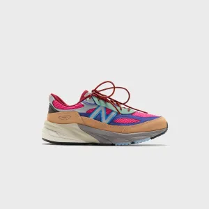 New Balance X Action Bronson 990V6 - Hi-Pink / Royal Blue Elastic Laces Style
