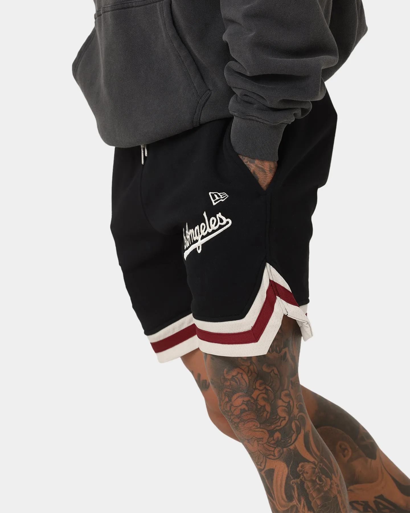 New Era Los Angeles Dodgers Shorts en Polaire Ball Noir/Pierre