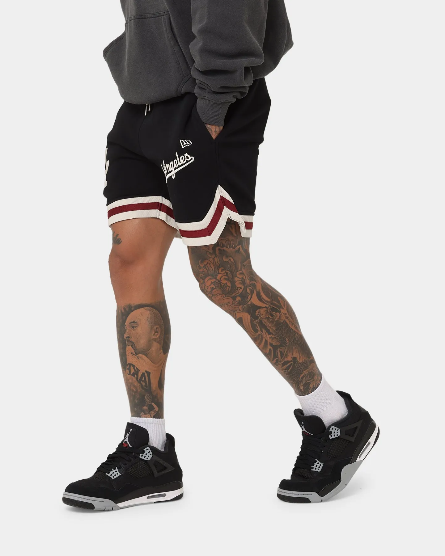 New Era Los Angeles Dodgers Shorts en Polaire Ball Noir/Pierre