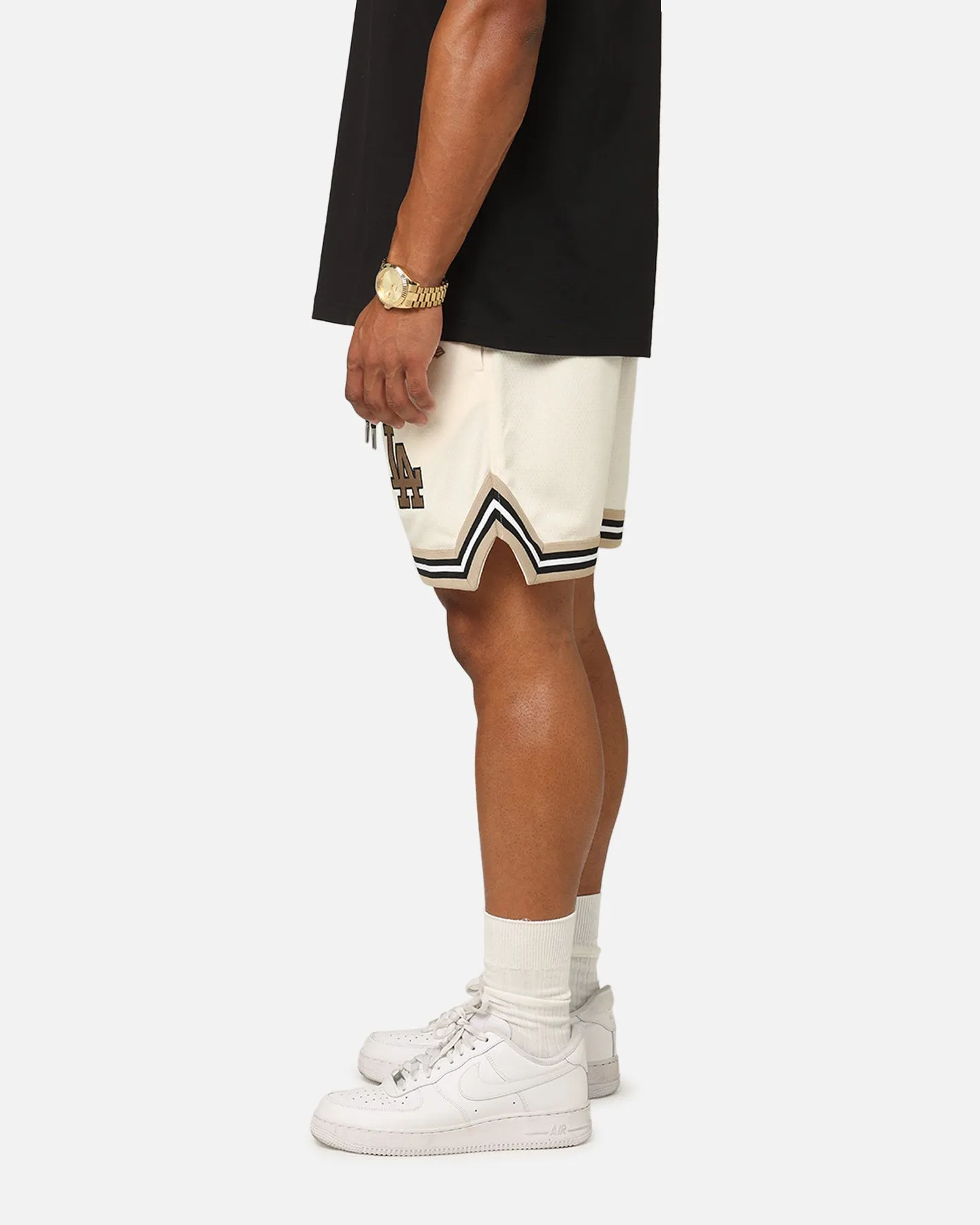 New Era Los Angeles Dodgers Shorts en Maille Beige Clair