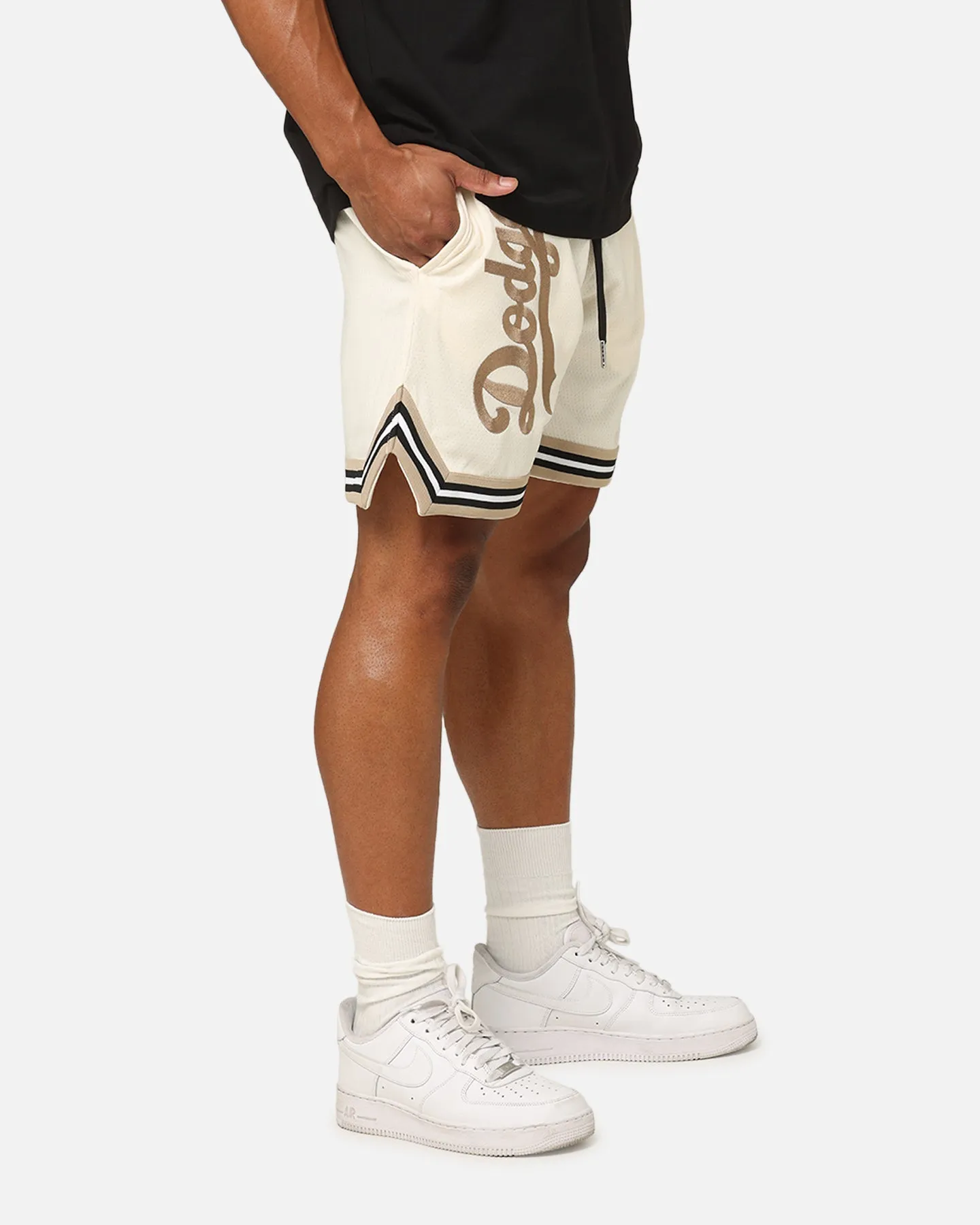 New Era Los Angeles Dodgers Shorts en Maille Beige Clair