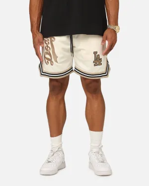 New Era Los Angeles Dodgers Shorts en Maille Beige Clair