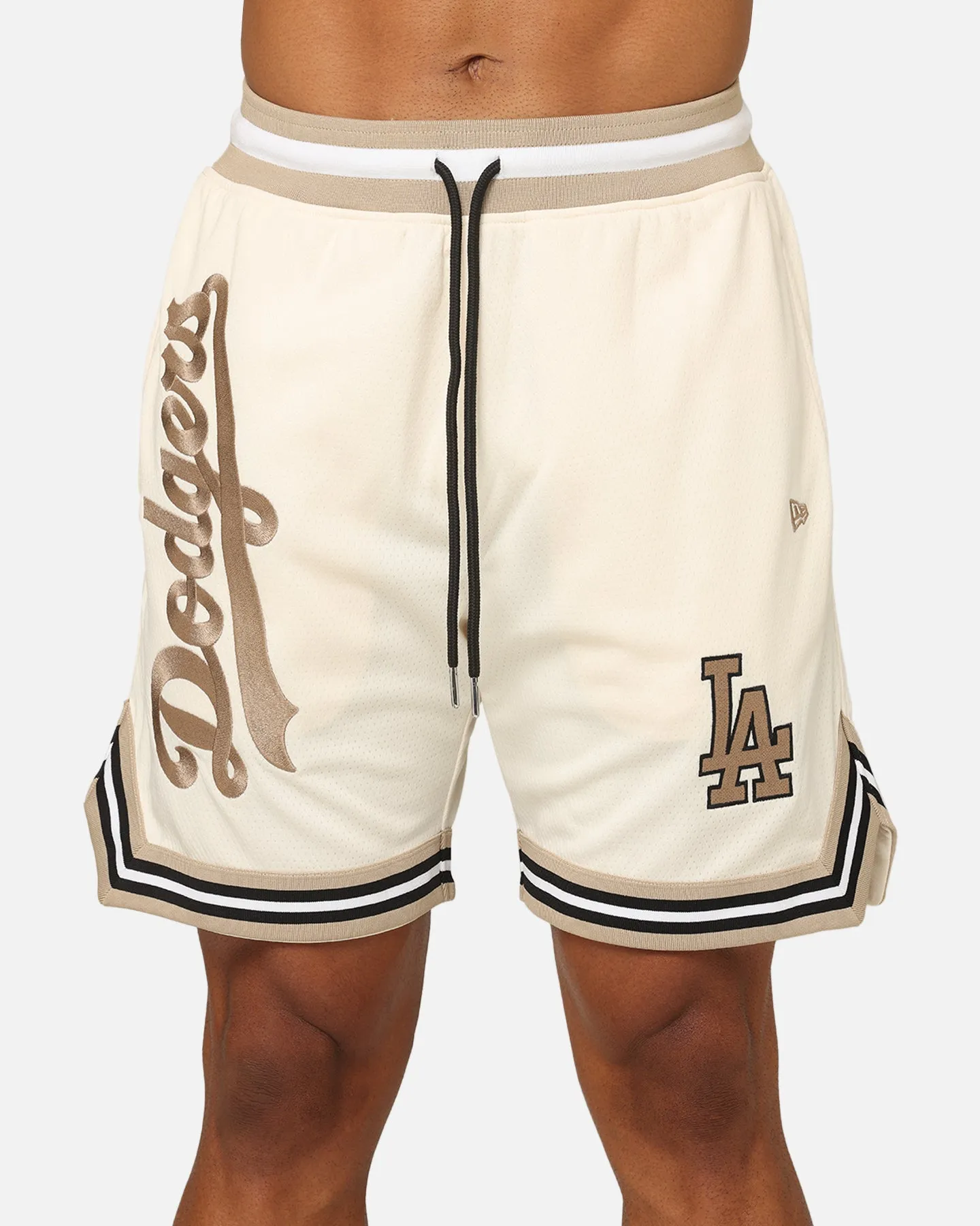 New Era Los Angeles Dodgers Shorts en Maille Beige Clair