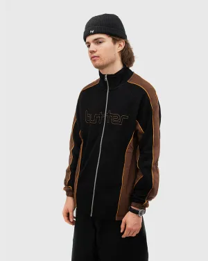 Strength History Elastic Banding Butter Goods Outline Zip Thru Jacket - Black/Chocolate