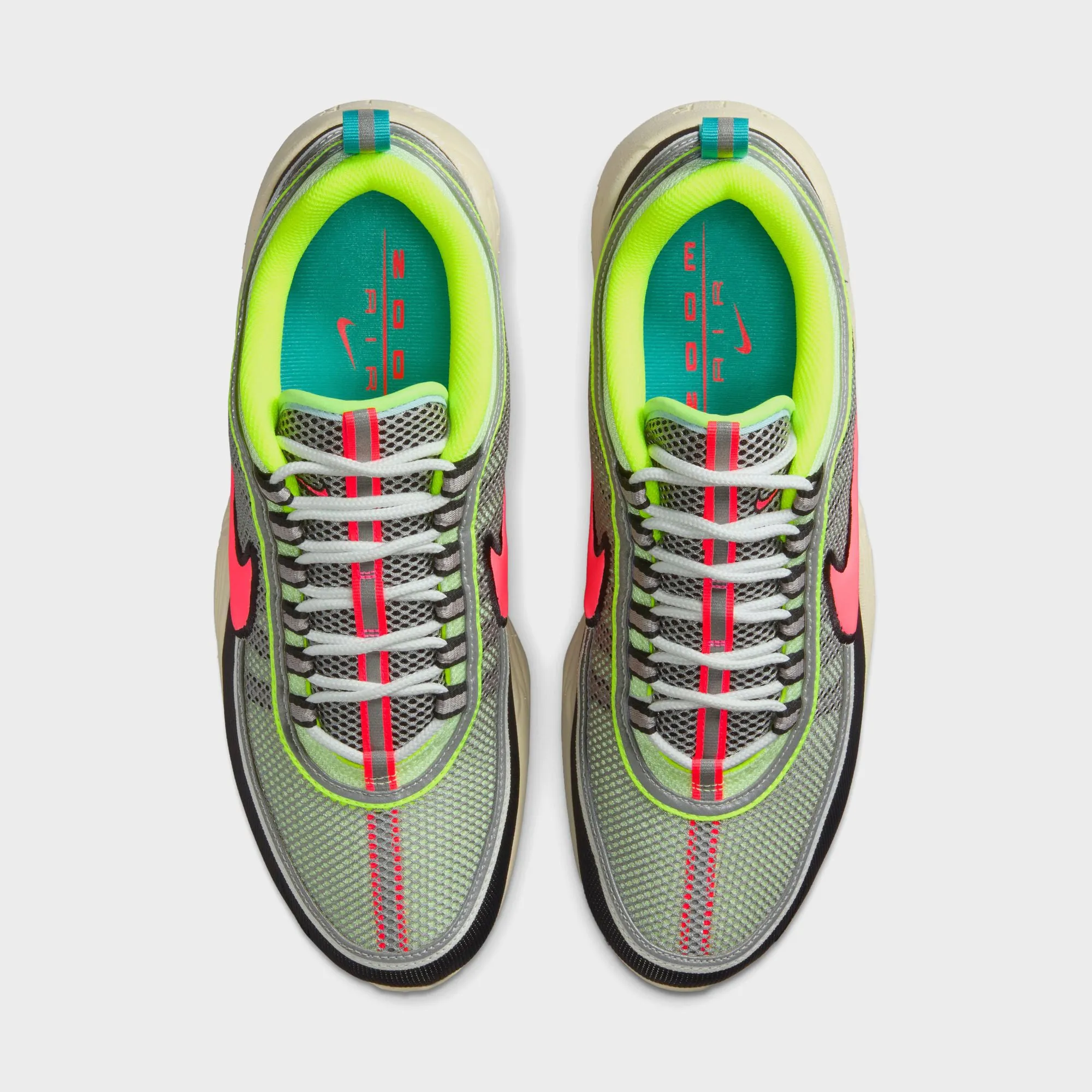 Foot Lichen Comfortable Strap Up Clogs Nike Air Zoom Spiridon - Barely Volt / Hot Punch / Metallic Silver / Summit White / Black