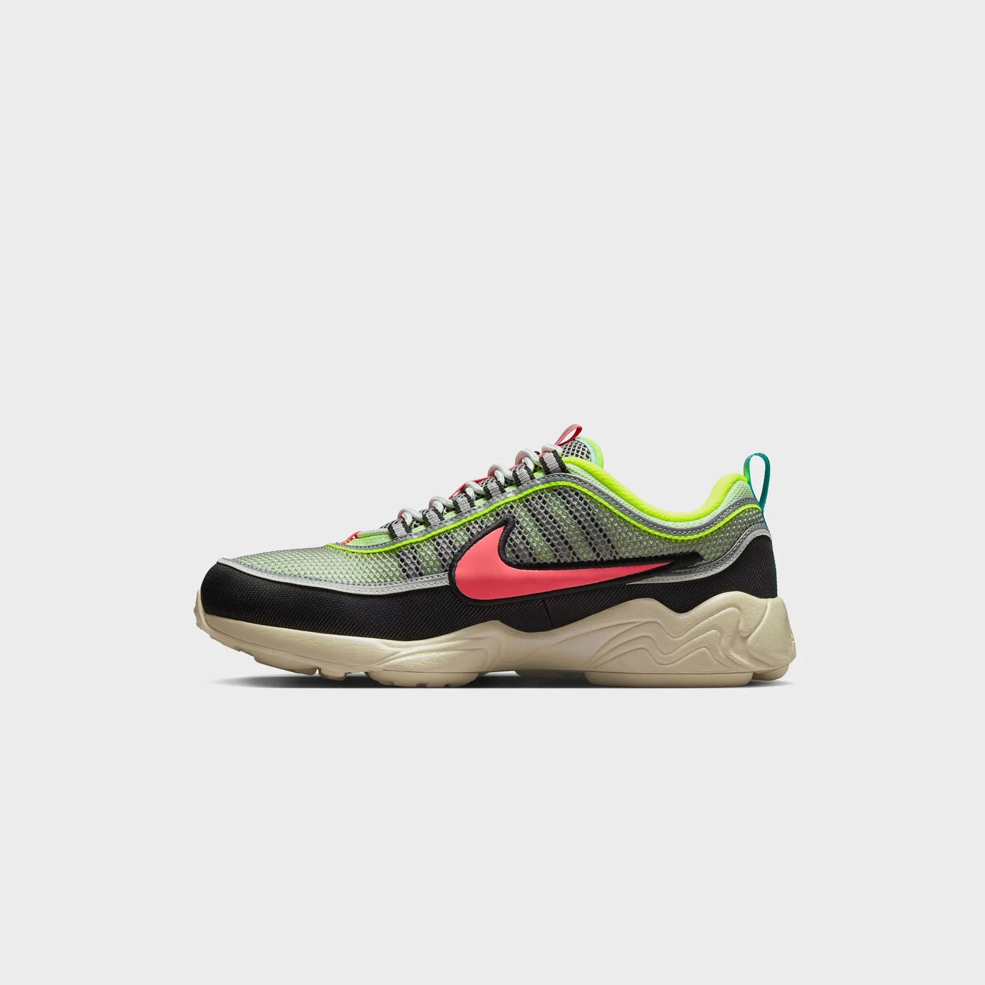 Nike Air Zoom Spiridon - Barely Volt / Hot Punch / Metallic Silver / Summit White / Black Constricted Style Stretchable Polyester