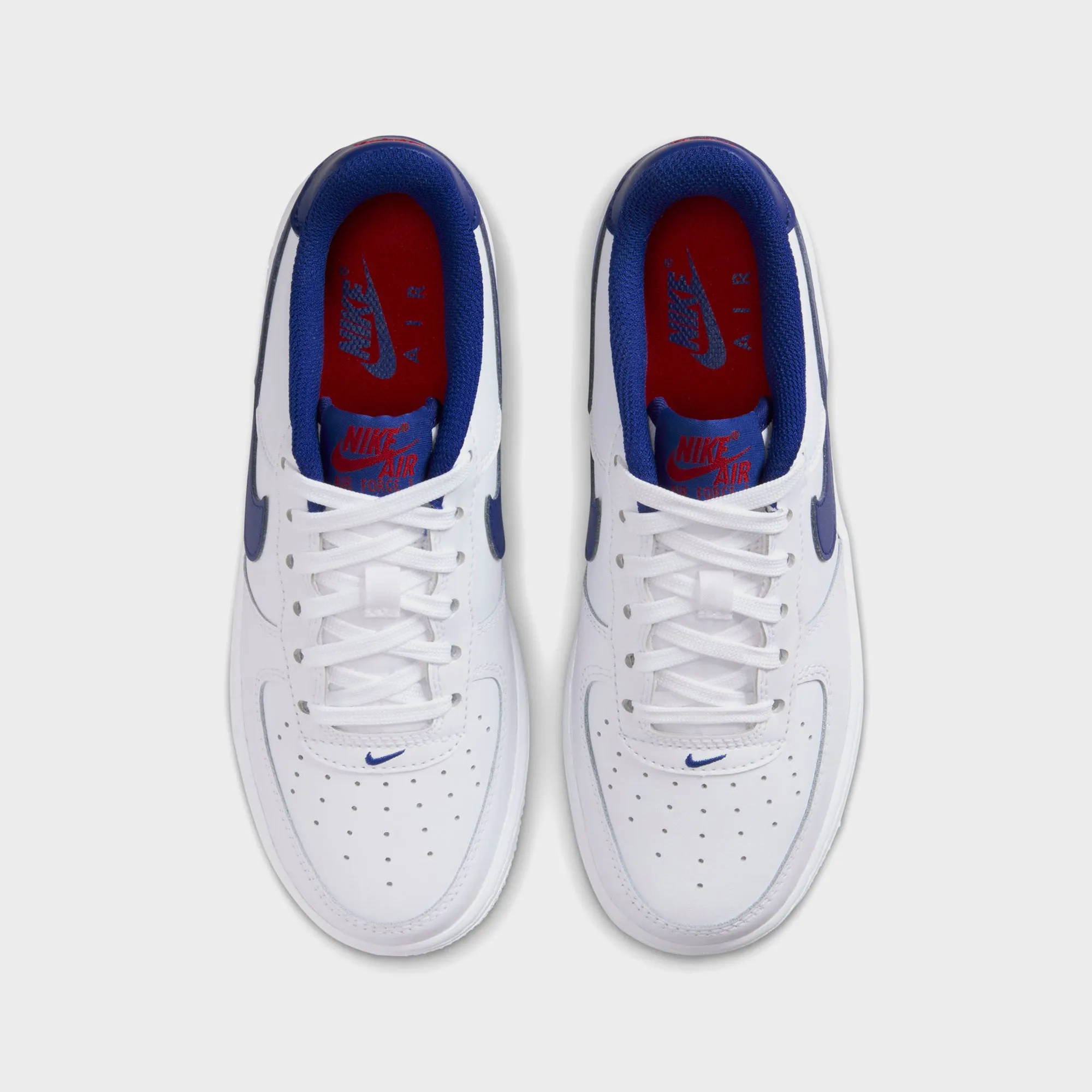 Breathable Mesh Outsole Nike Gs Air Force 1 - White / University Red / Deep Royal Blue