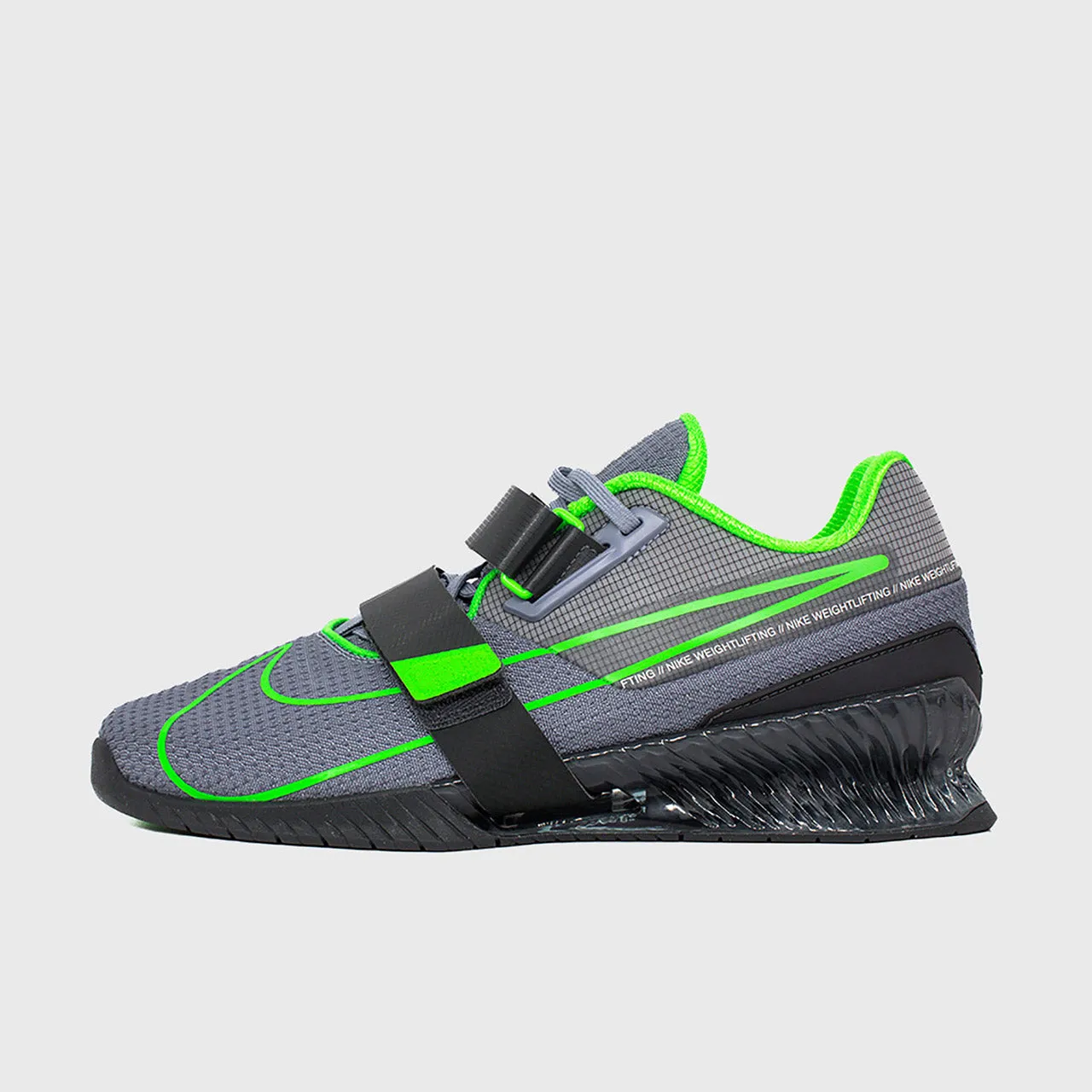 Nike - Romaleos 4 Weightlifting Shoes - Ashen Slate/Green Strike-Anthracite Flexible And Shock Absorbing And Energy Return System