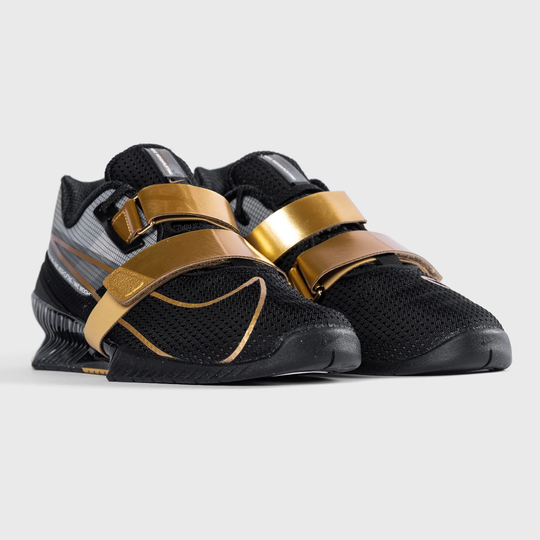 Nike - Romaleos 4 Weightlifting Shoes - Black/Metallic Gold-White Anti-Slip Treatment