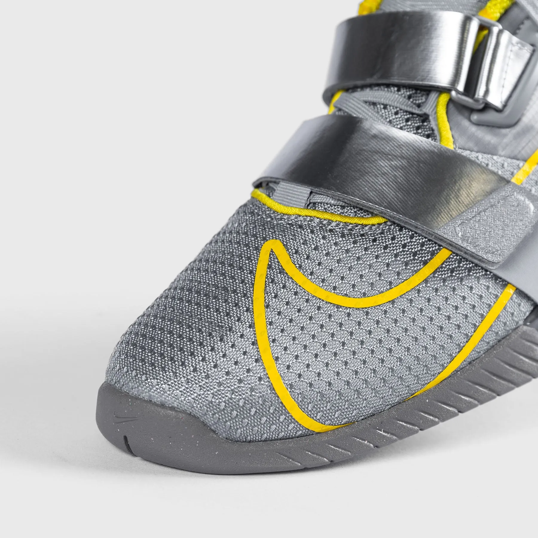 Nike - Romaleos 4 Weightlifting Shoes - Wolf Grey/Lightening-Black-Metallic Silver Slip-On Cushioned Feature Feature Style Comfort Sense