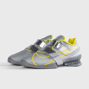Nike - Romaleos 4 Weightlifting Shoes - Wolf Grey/Lightening-Black-Metallic Silver "Comfortable Structural Design Shock Absorbing System Design Concept