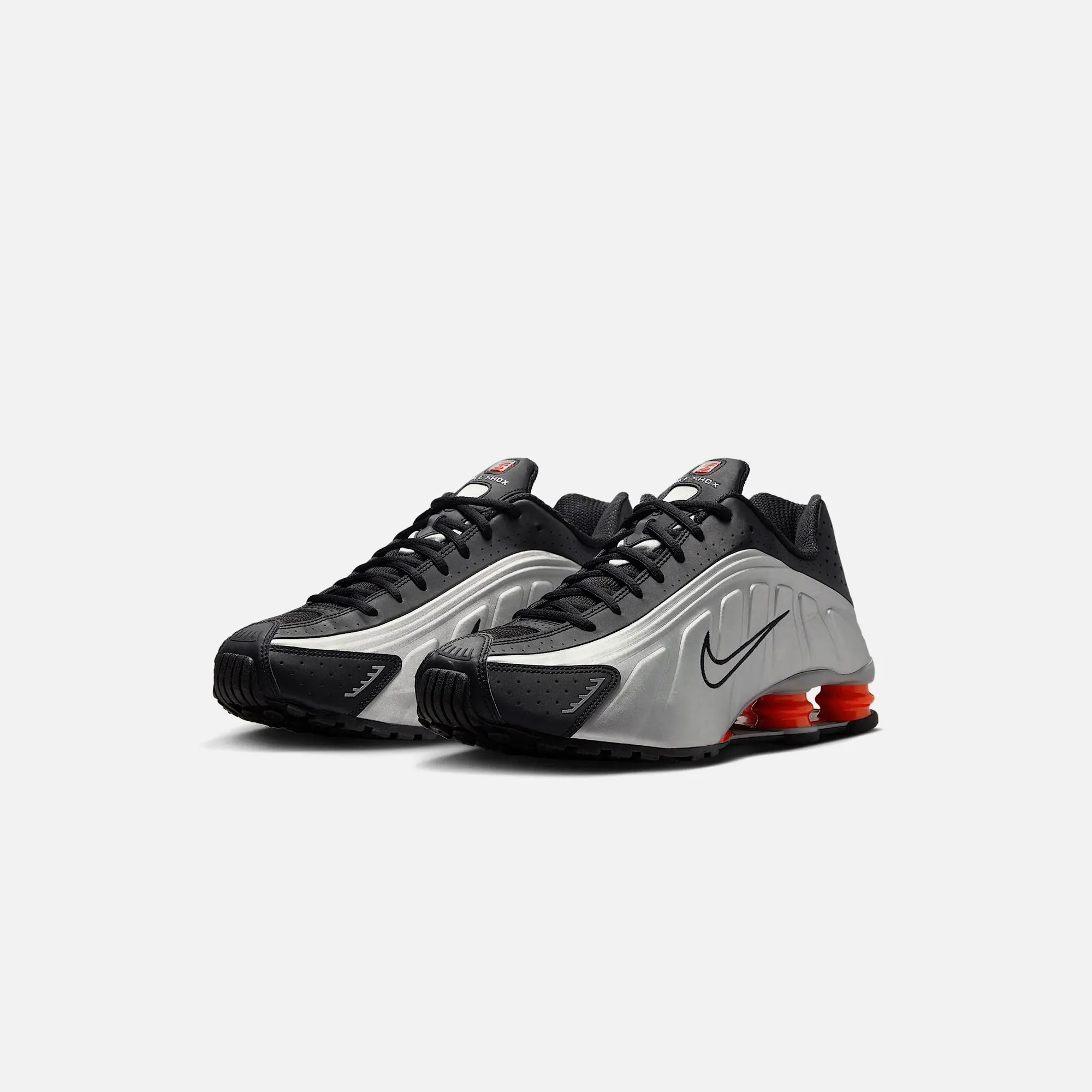 Nike Shox R4 - Metallic Silver / Black / Picante Red / Metallic Silver Anti - Fatigue Design Transparent Information
