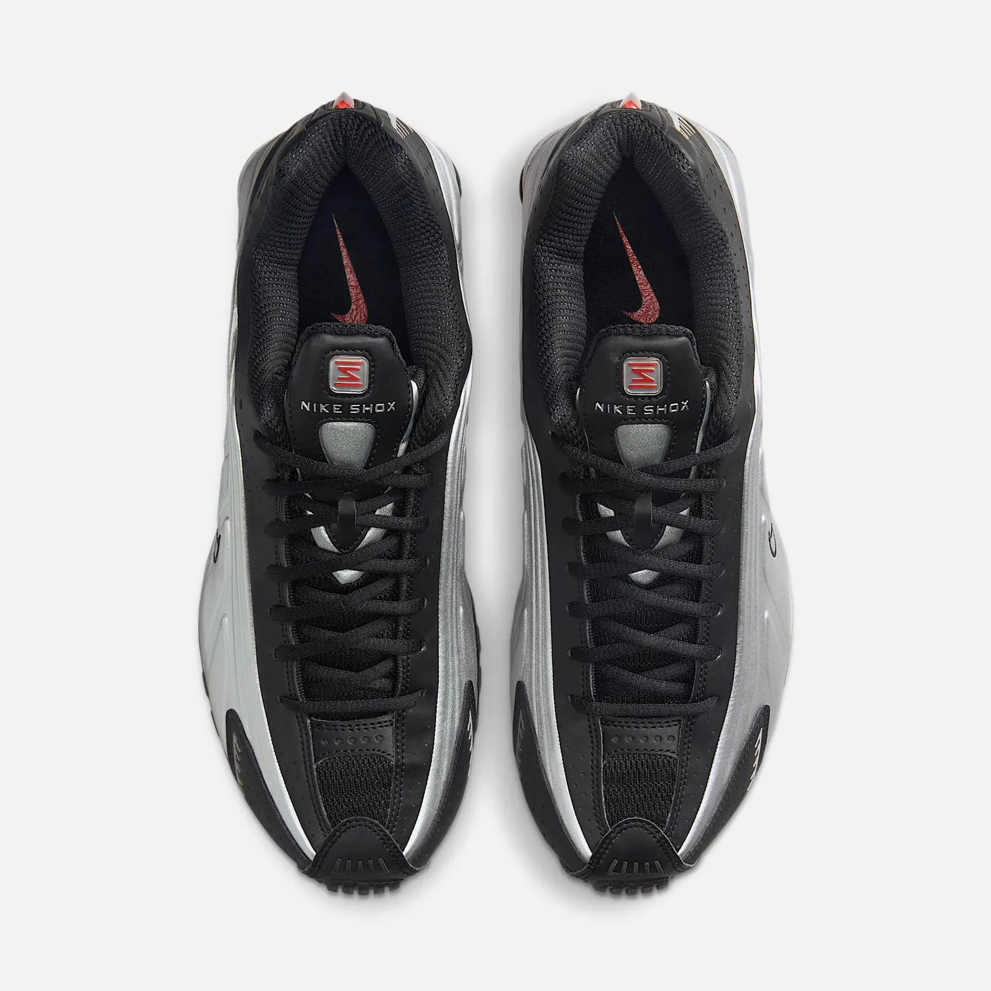 Padded Interior Nike Shox R4 - Metallic Silver / Black / Picante Red / Metallic Silver