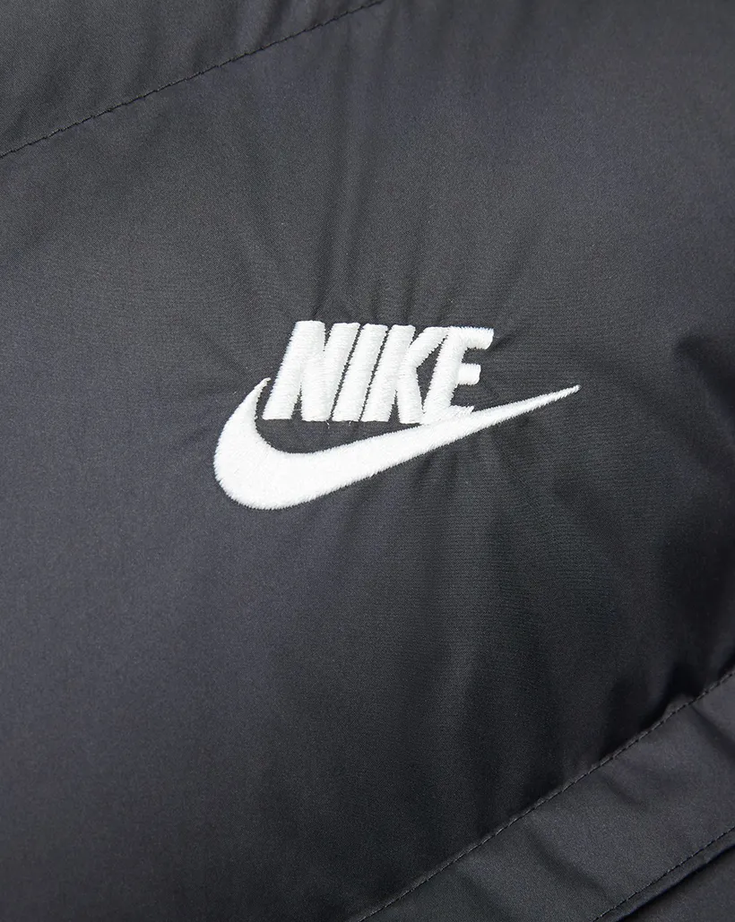 Nike Windrunner Primaloft Puffer Jacket - Black Cuffed Collar Breeziness
