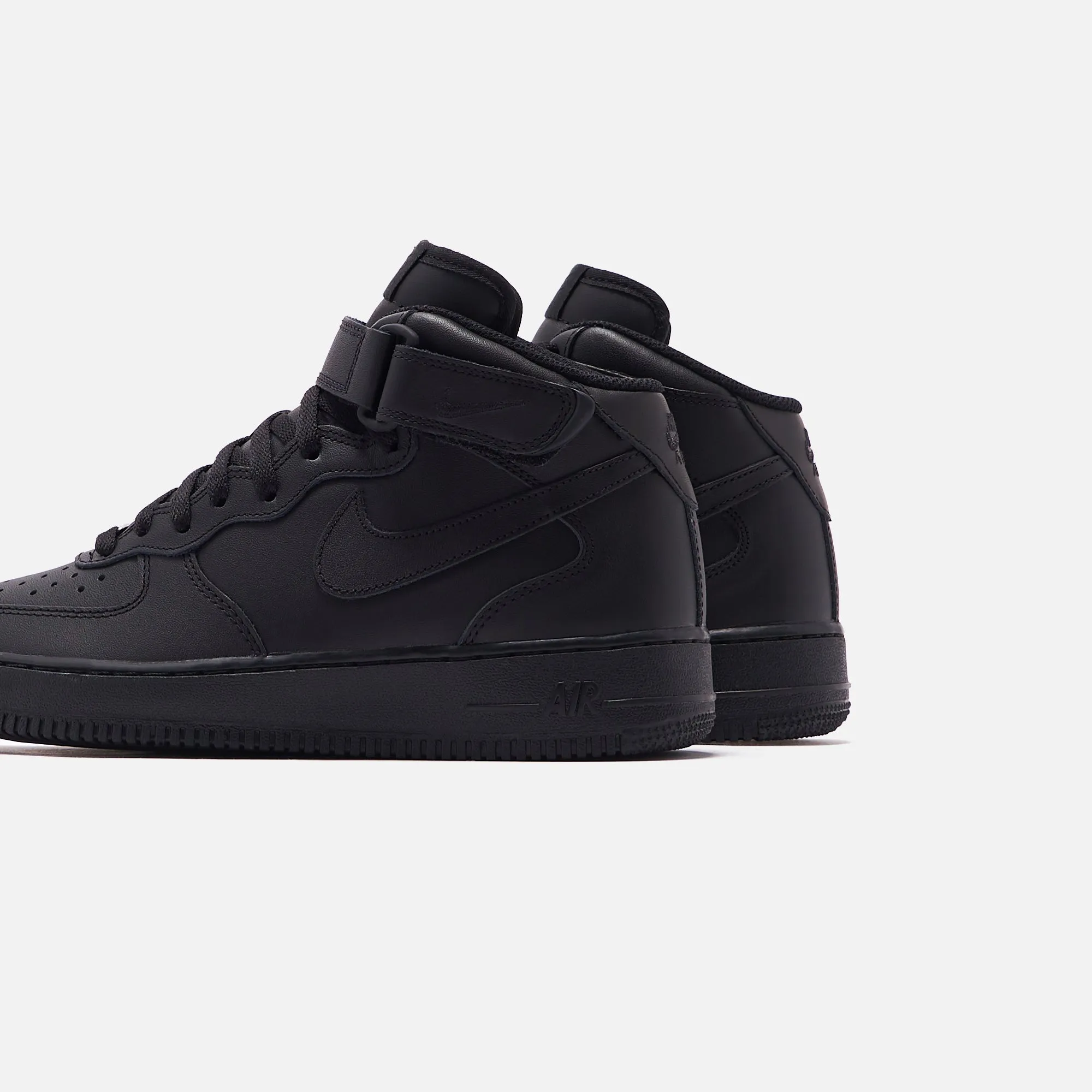 Nike Wmns Air Force 1 Mid '07 - Black Comfortable Leisure Asymmetrical Design
