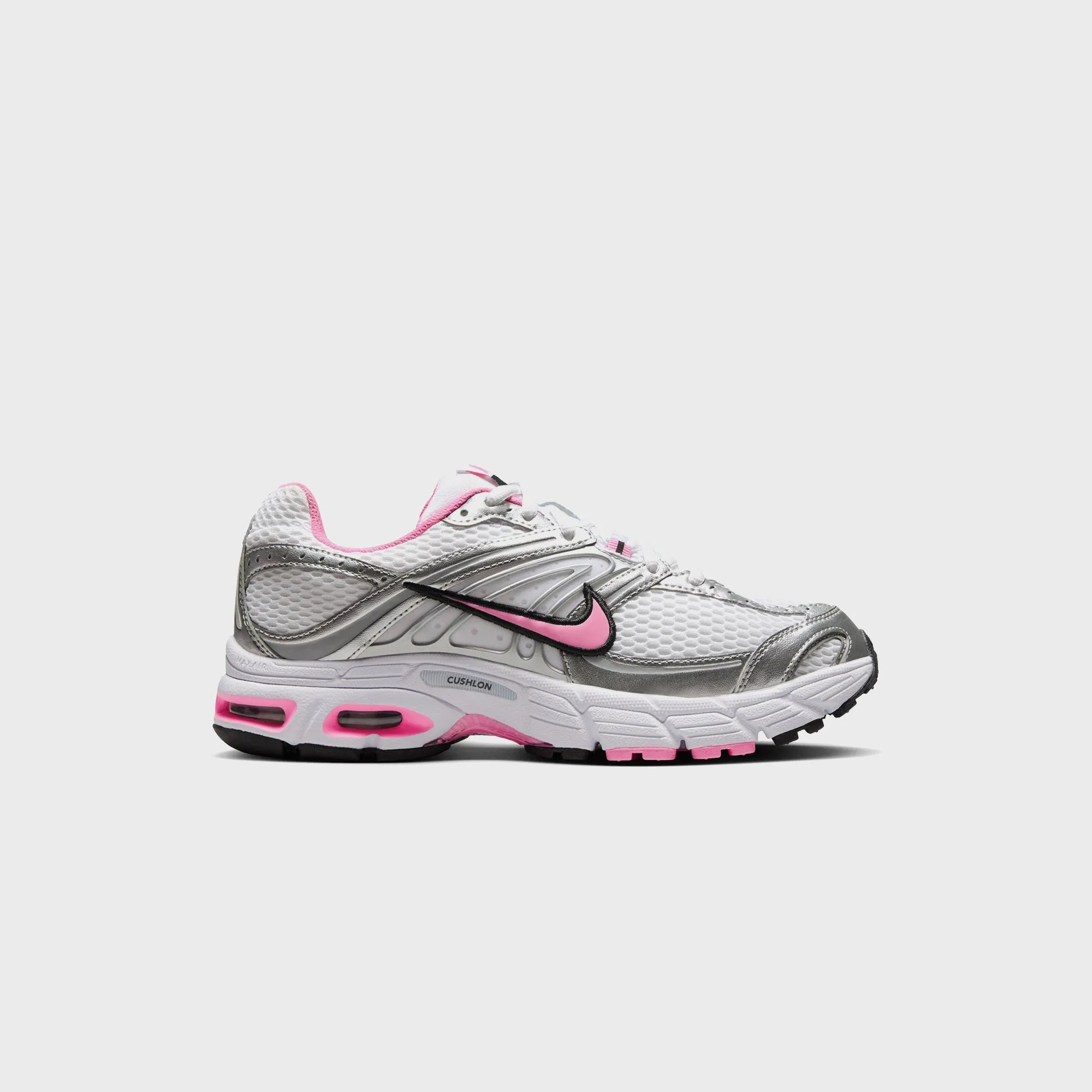 Wide Toe Room Design Multi Directional Flexibility Level Nike Wmns Air Max Moto 2K - White / Pink Spell / Metallic Silver / Black