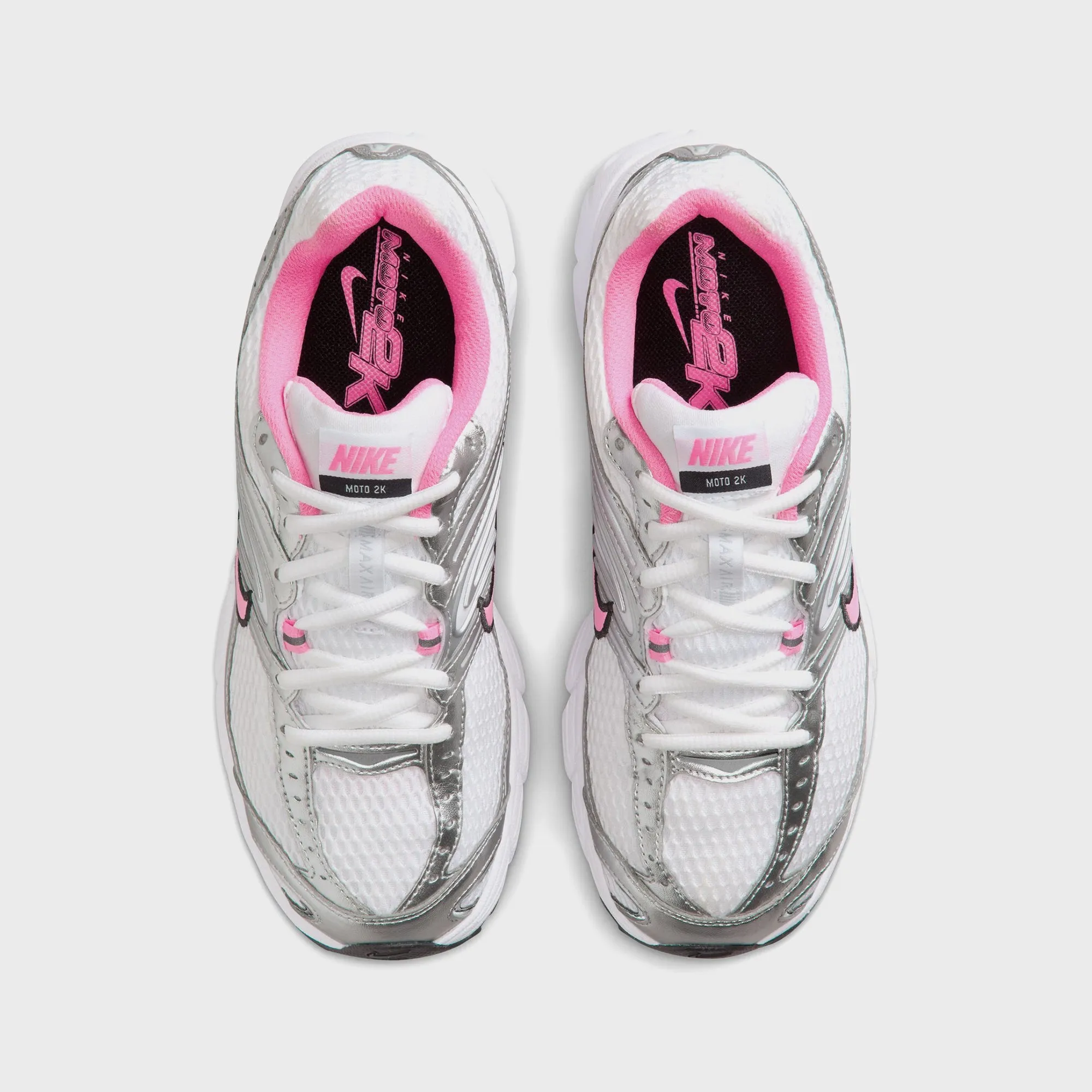 Durable Build Comfort Improvement Features Nike Wmns Air Max Moto 2K - White / Pink Spell / Metallic Silver / Black