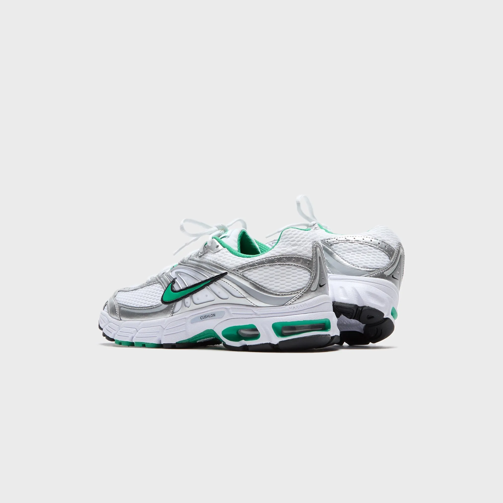 Comfortable Manufacturing In Use Energy Absorption Nike Wmns Air Max Moto 2K - White / Stadium Green / Metallic Silver