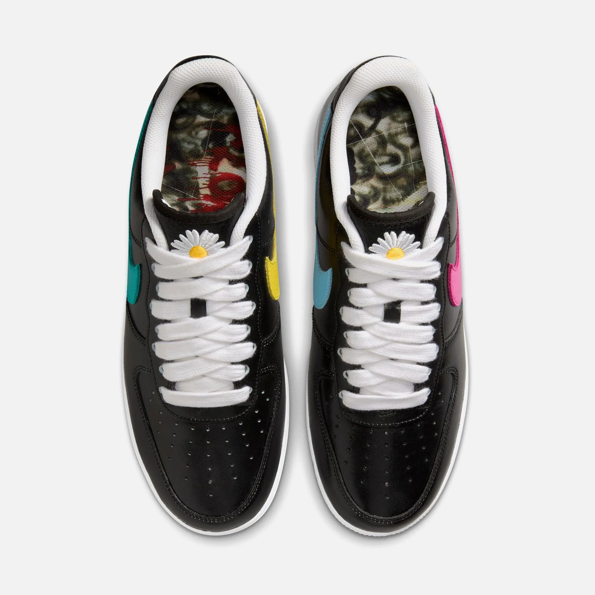 Nike X Peaceminusone Air Force 1 - Black / New Emerald / Pinkfire Ii / Tour Yellow / Blue Gale Unapologetically You