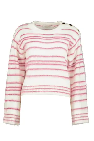 Pull Flou à Rayures Noelle en Rose/Blanc