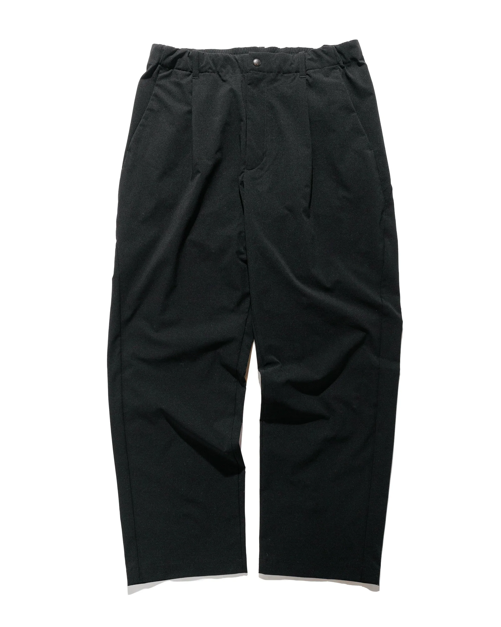 Goldwin One Tuck Tapered Light Pants Black Uncommon Design