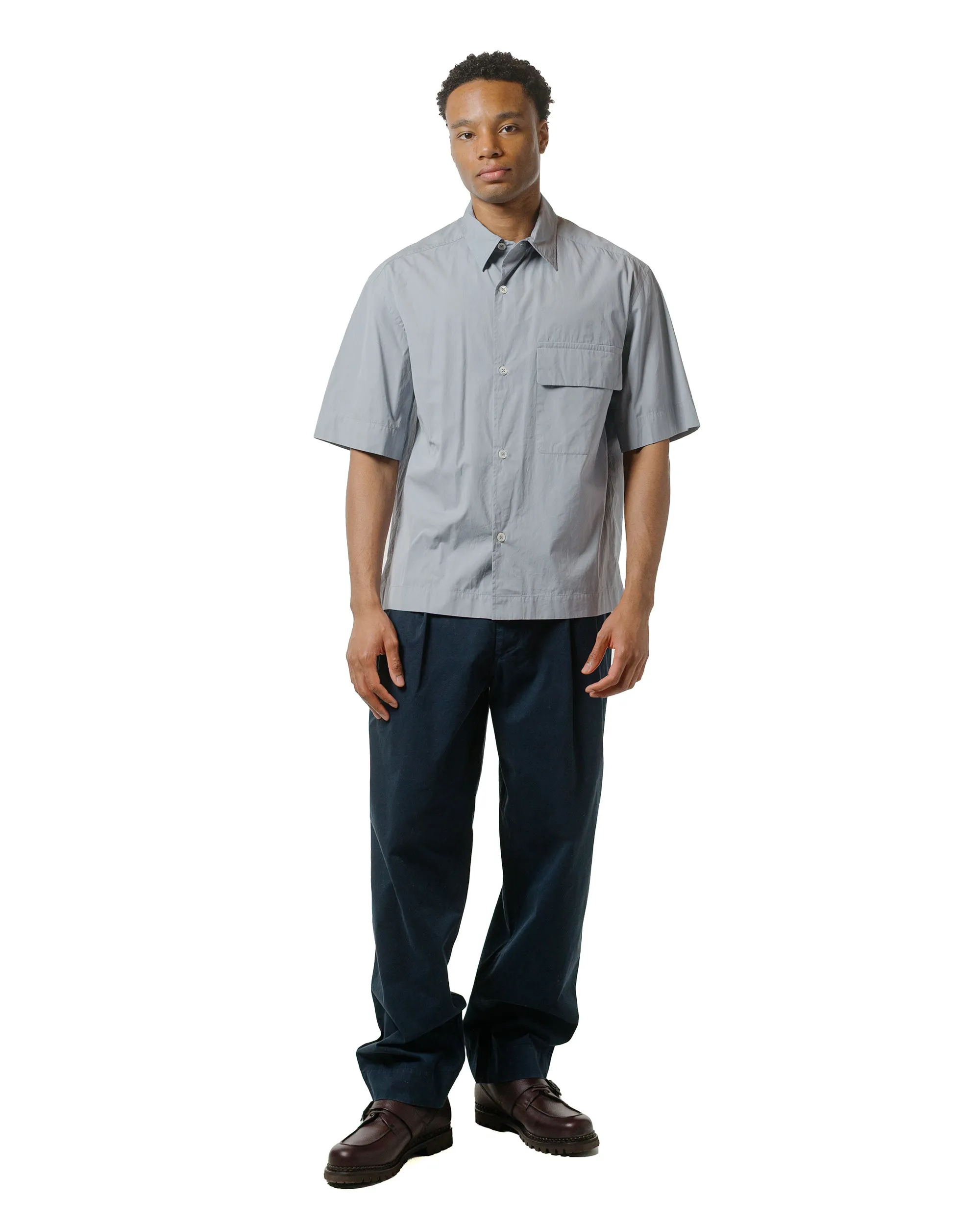 Balanced Design Mhl Stitch Pleat Trouser Tough Cotton Twill Dark Ink