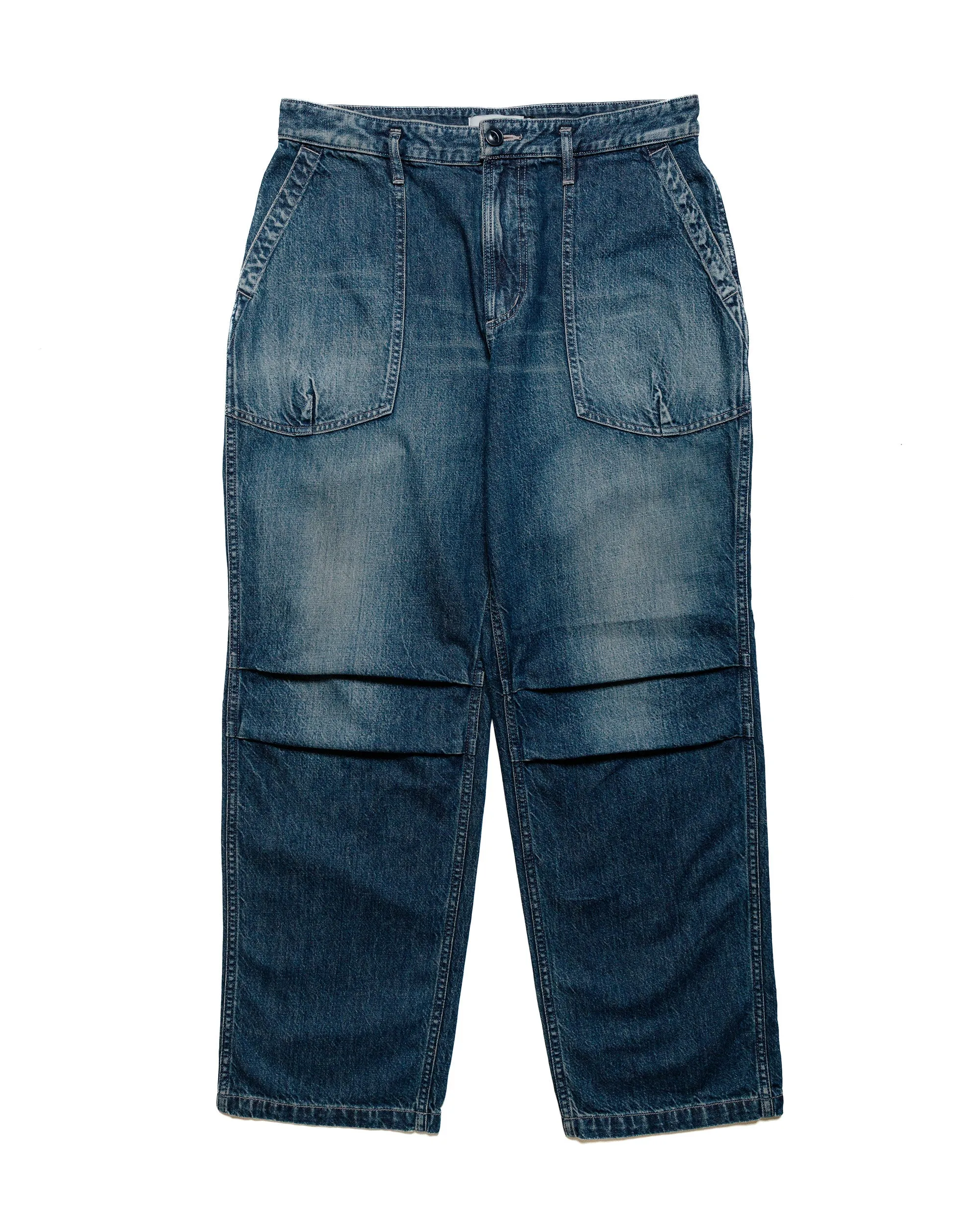 Nonnative Rancher Trousers Cotton 10Oz Denim Vintage Wash Indigo Indoor