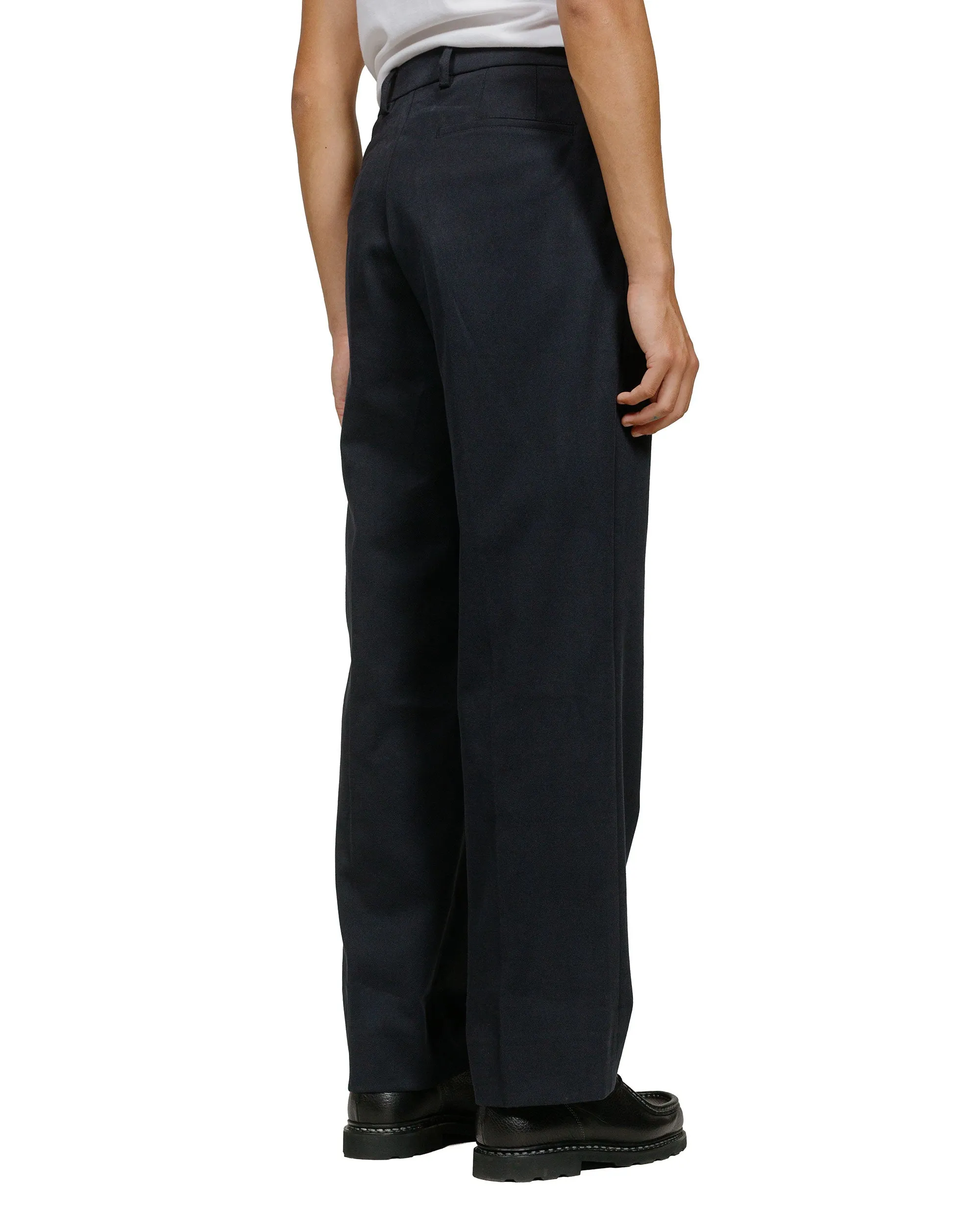 Comfortable Socks Wear Thin Straps Norse Projects Benn Relaxed Cotton Wool Twill Pleated Trouser Dark Navy