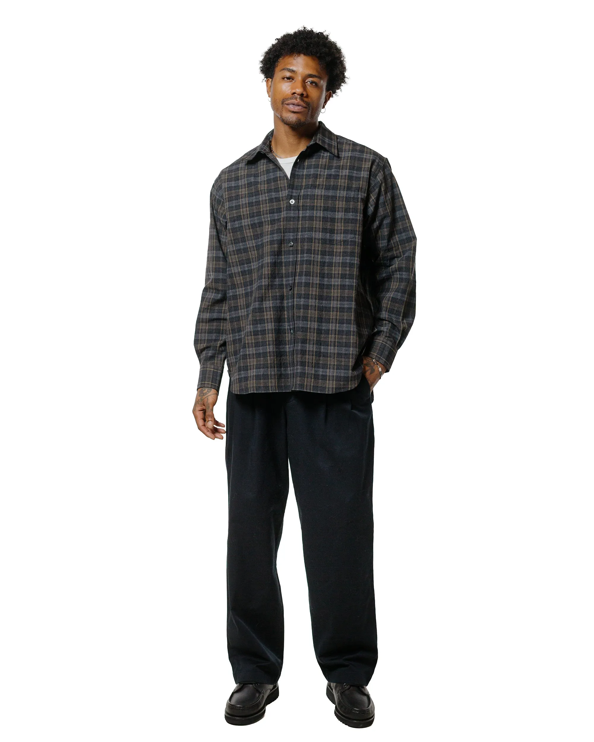Feathered Norse Projects Benn Relaxed Twill Pleated Trouser Black