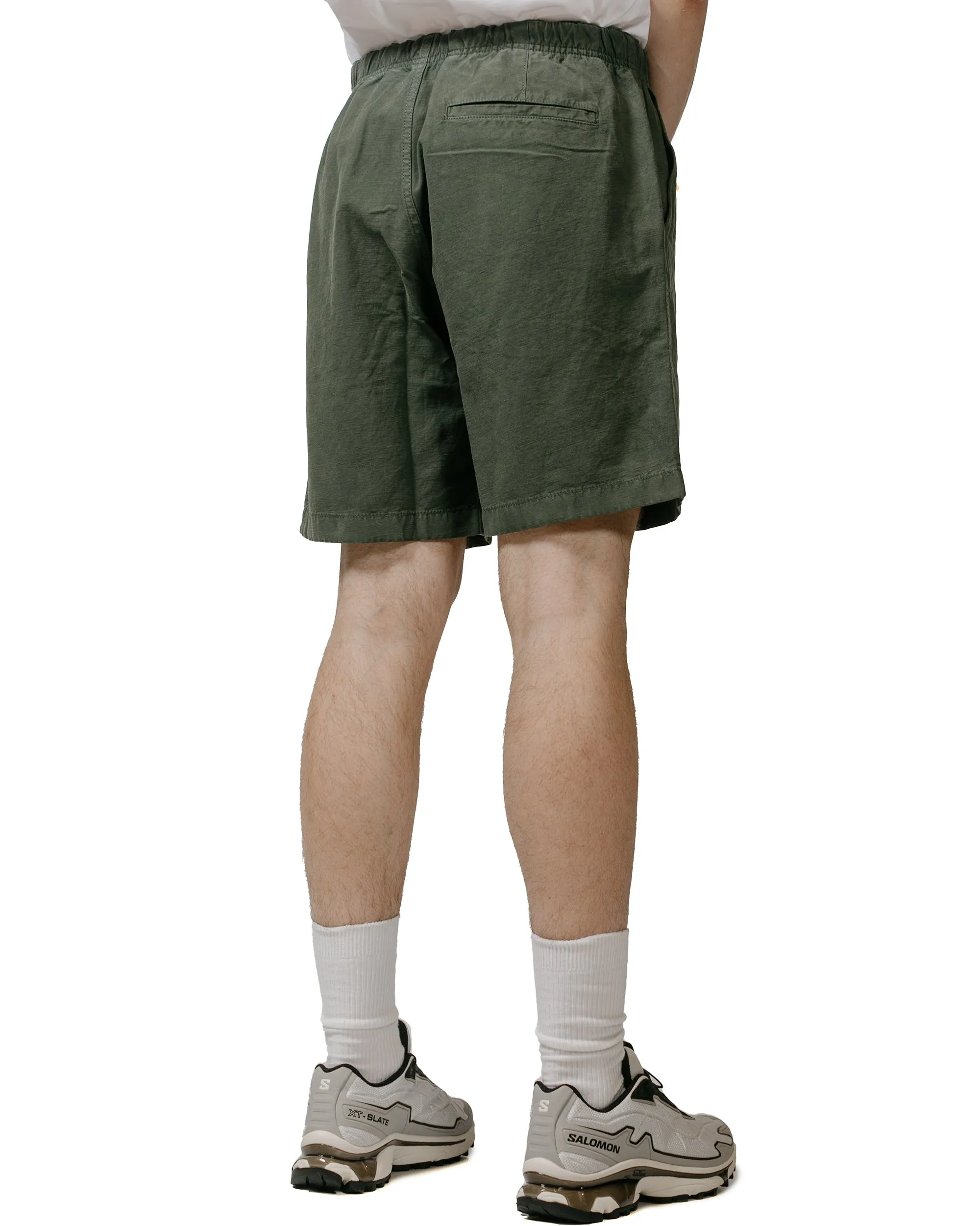 Norse Projects Ezra Relaxed Cotton Linen Short Spruce Green Double-Layer-Fit